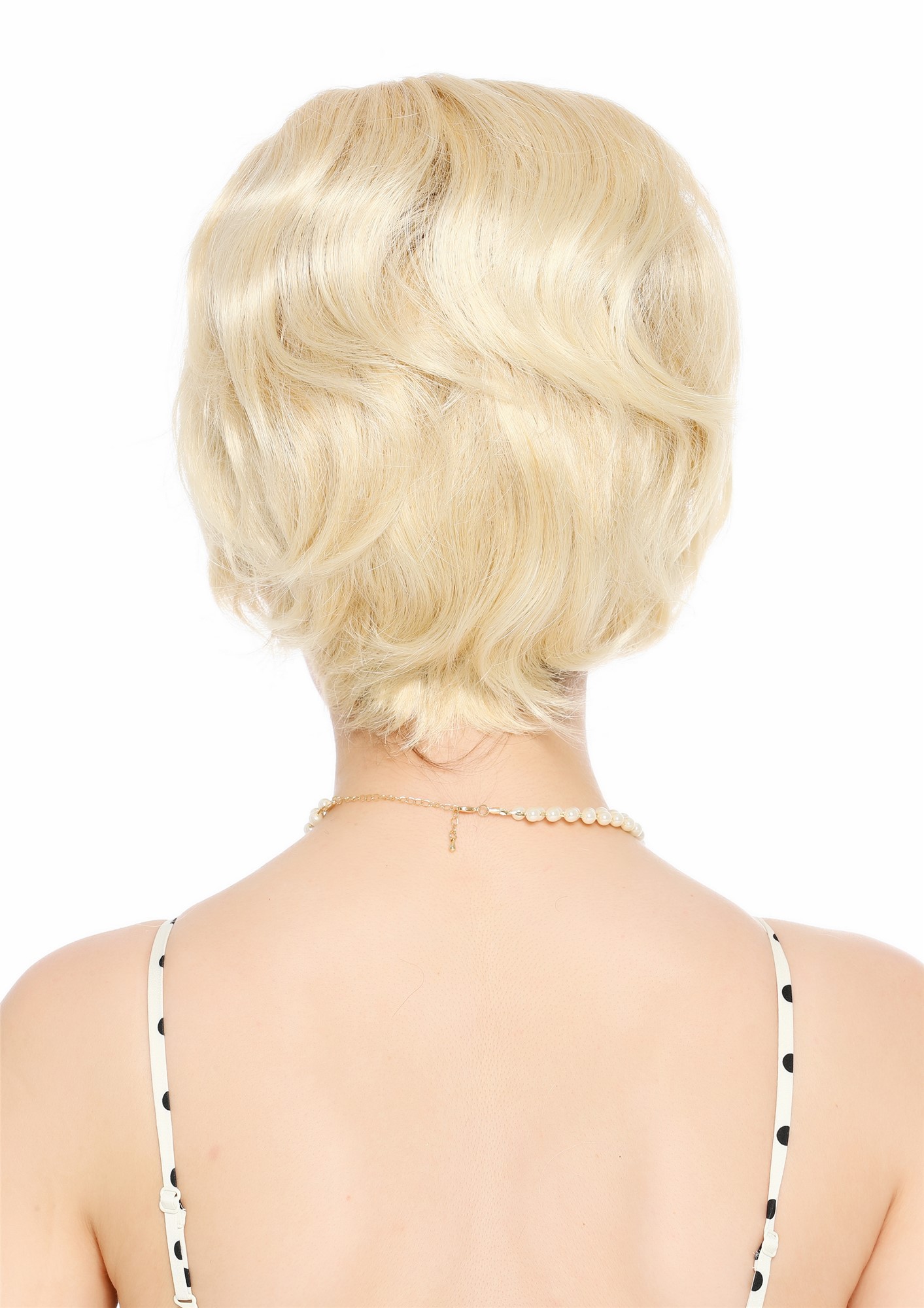 Perücke Damen Retro 50er 60er Beehive hochtoupiert kurz Pony Hellblond Mix VK-65-LG26T613