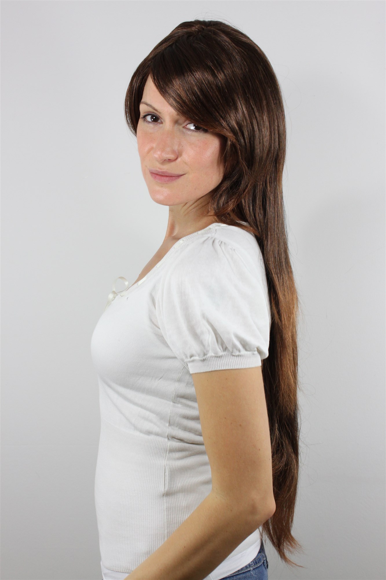 VERY LONG Lady Wig Fashion Wig layered cut straight mixed BROWN brunette (2T30) 70 cm Peluca Pruik, view 3, WIG ME UP: Your Perücken Online Shop Quality Wigs, Ladies, Brown, straight, long