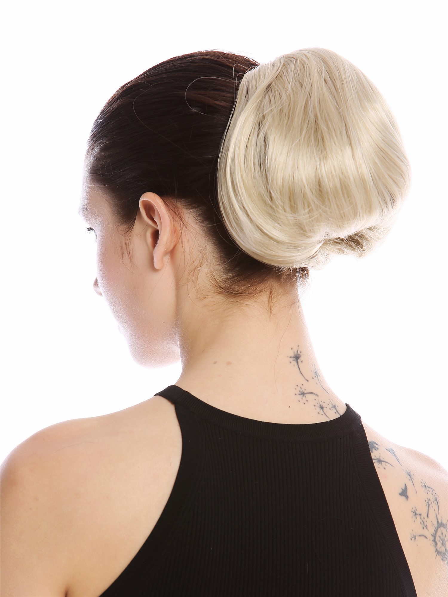 Ponytail Hairpiece short straight voluminous like hair bun champagne blond 909AB, view 3, WIG ME UP: Your Perücken Online Shop Ponytails, ash blonde, curled, short