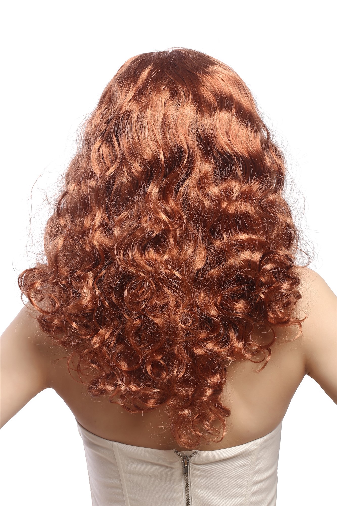 SAR065-P130 Lady Party Wig Halloween long wavy to curly voluminous middle-parting coppery red 20", view 3, WIG ME UP: Your Perücken Online Shop Party Wig, Ladies, Red, wavy, long