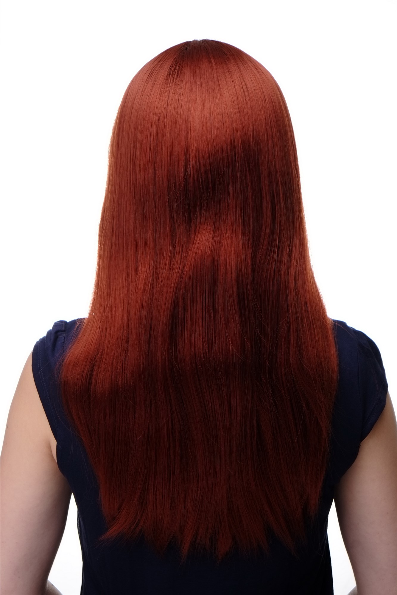 Lady women wig medium long straight sleek fringe bangs dark copper red 3280, view 4, WIG ME UP: Your Perücken Online Shop Quality Wigs, Ladies, copper, straight, long