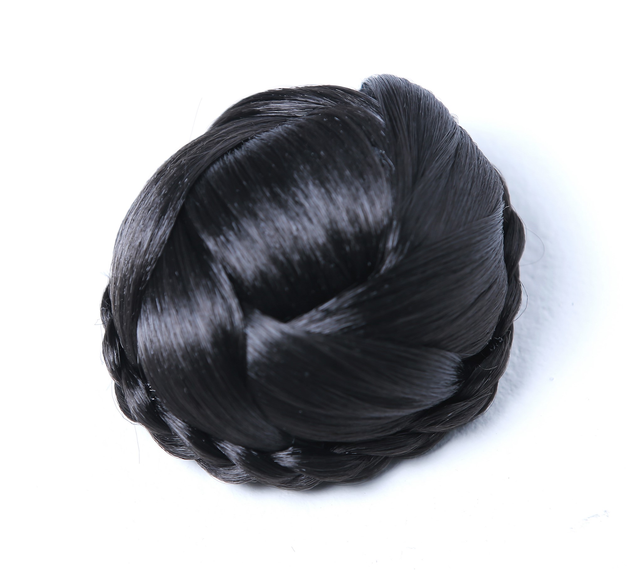 Dutt Haardutt Haarknoten Chignon traditionell geflochten Schwarzbraun TC-2048-2, Ansicht 4, WIG ME UP: Ihr Perücken Online Shop geflochtener Dutt Haarteil Schwarzbraun