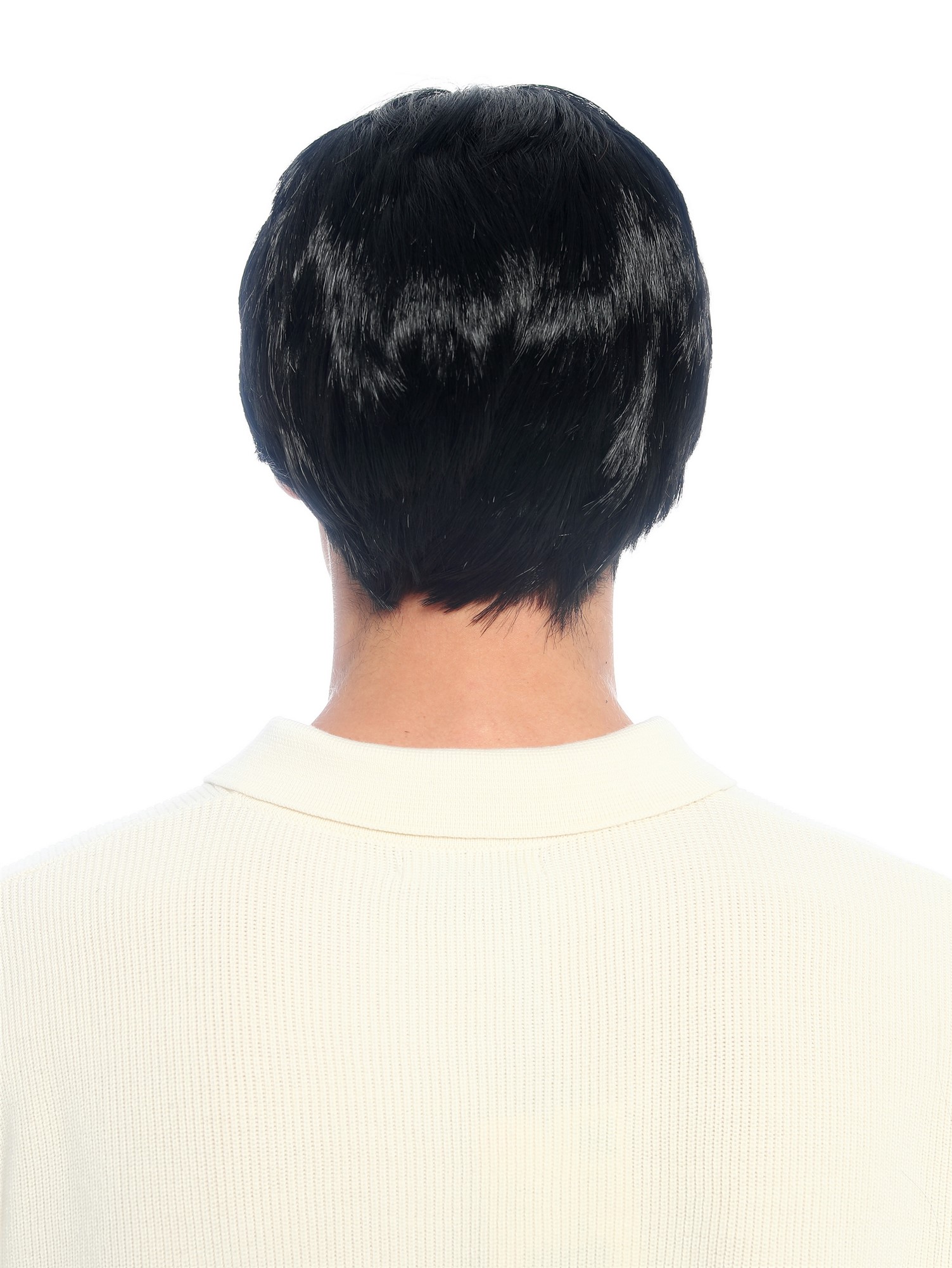 glatte Party-Perücke Schwarz 25 cm lange Perücke für Herren