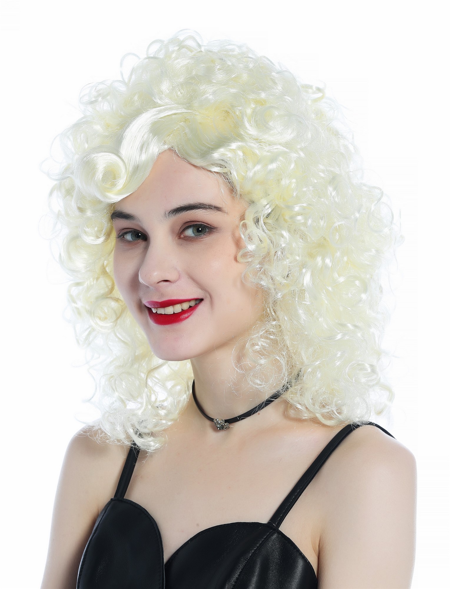günstige Party Perücke, Perücke Prinzessin platinblond lockig Locken Tolle 70287-FR615-613, Ansicht 2, WIG ME UP: Ihr Perücken Online Shop lockige Party Perücke Platinblond schulterlange Haare für Damen