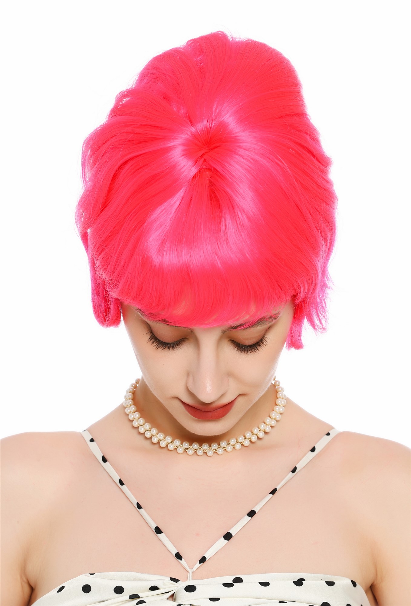 Perücke Damen Retro Vintage 50er 60er Beehive hochtoupiert Pink Rosa DW3436-TF2315
