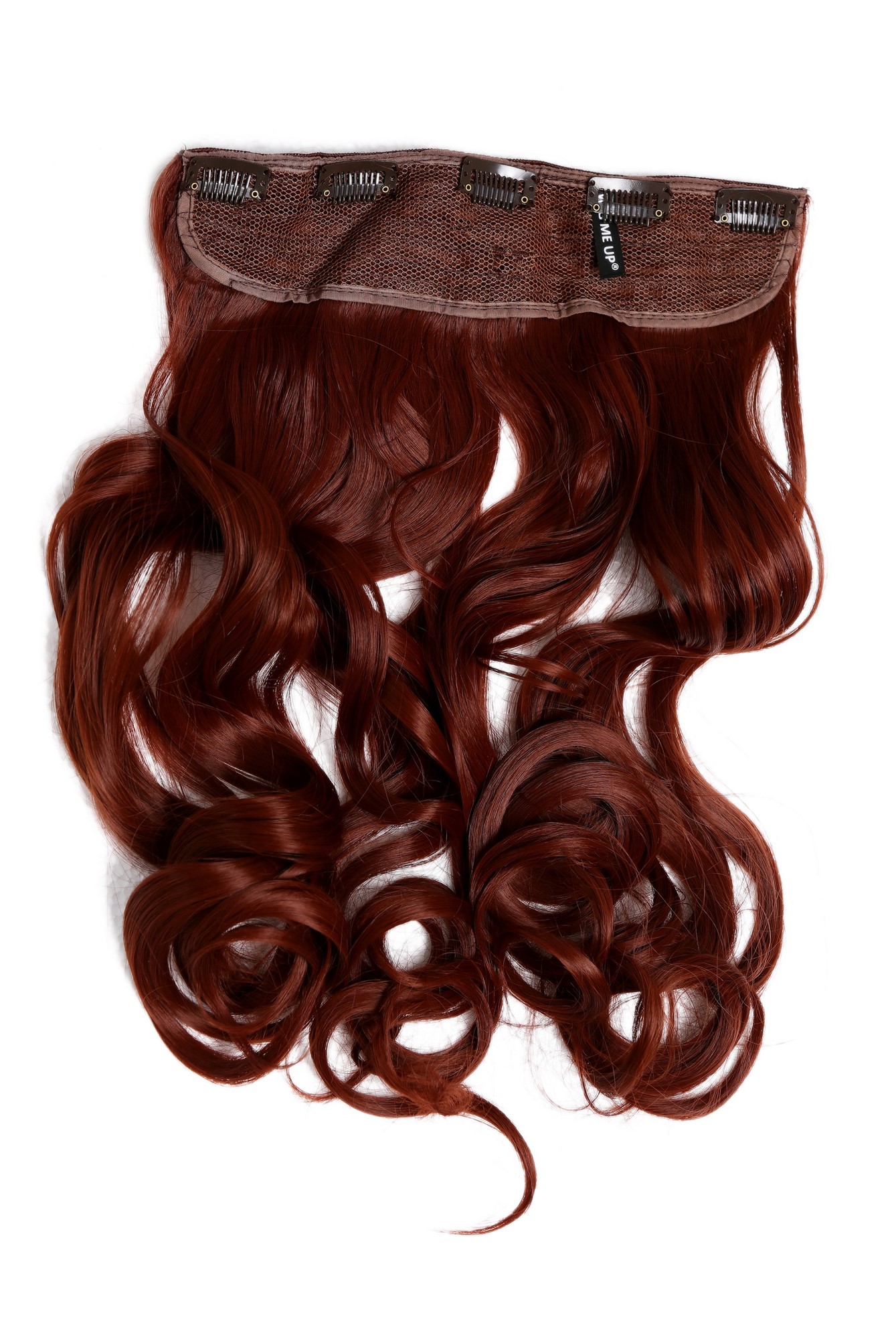 Haarteil Extension breit 5 Clips wellig Rotbraun YZF-3180-35, Ansicht 2, WIG ME UP: Ihr Perücken Online Shop wellige Halbperücke Rotbraun 45 cm lang