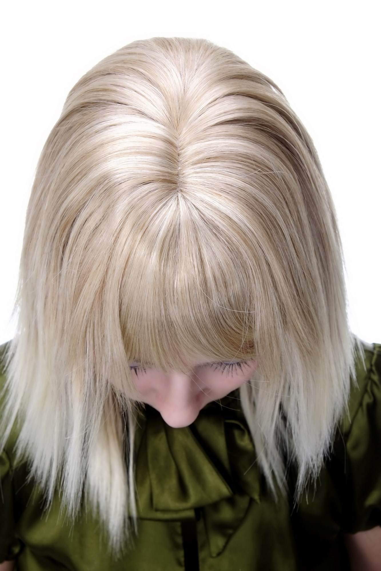 Quality Wigs, Ladies, strawberry blonde and platinum blonde, straight, shoulder-length