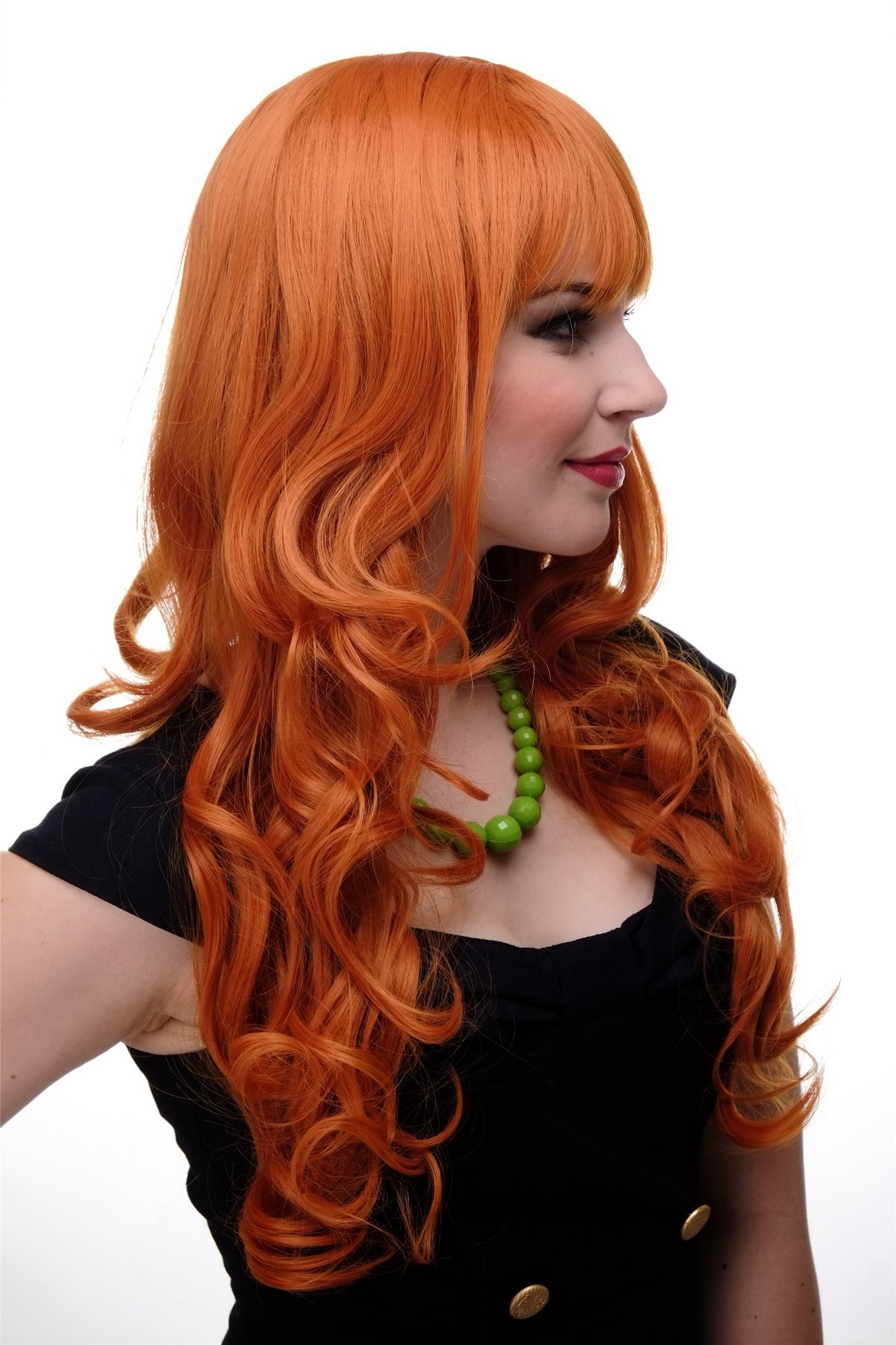 Quality Wigs, Ladies, red/orange, curled, long