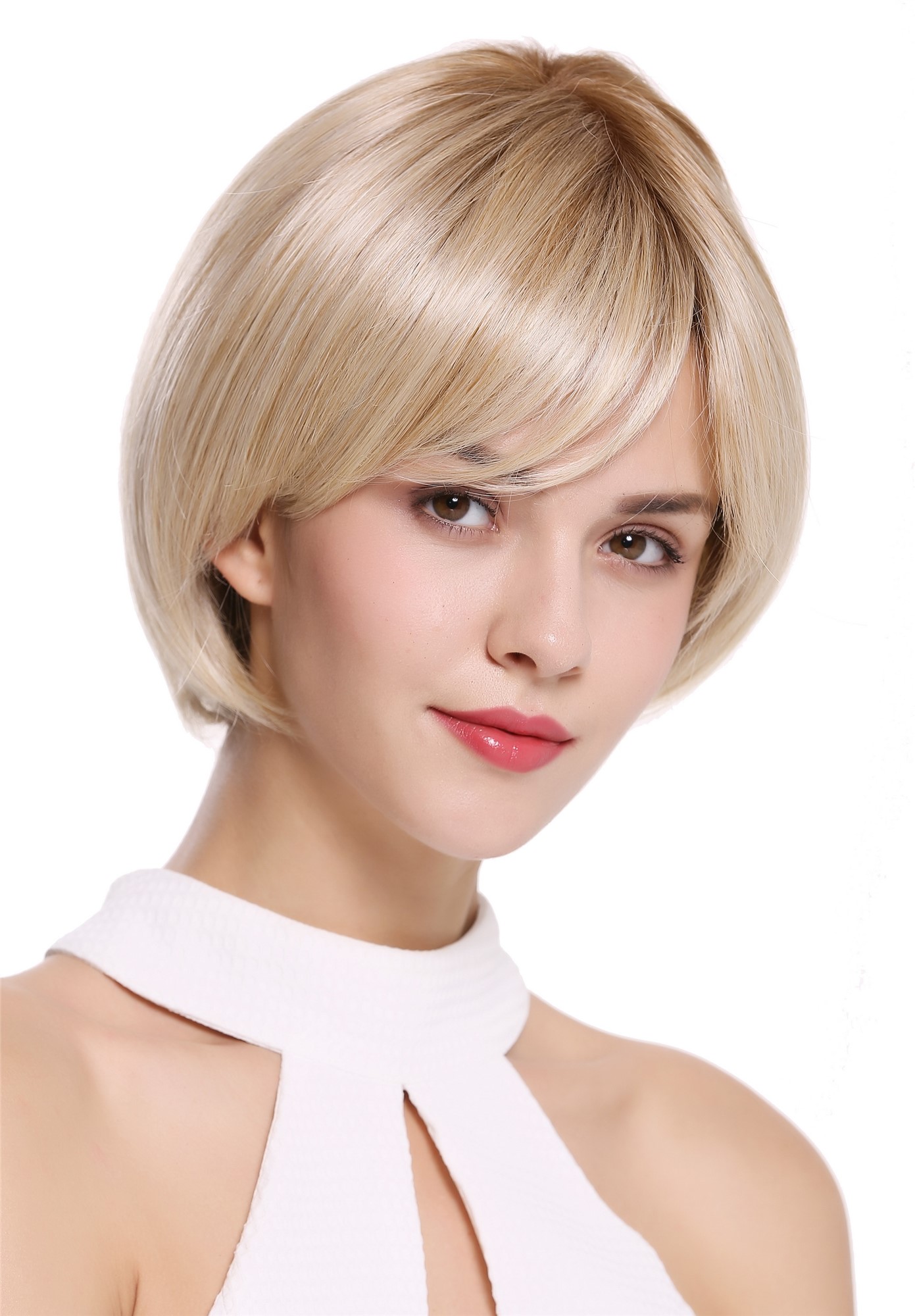 Women's wig lady monofilament hand made short sleek blonde mix DW2435A-MT, view 3, WIG ME UP: Your Perücken Online Shop Quality Wigs, Ladies, sandstone blonde-golden brown mix, straight, short