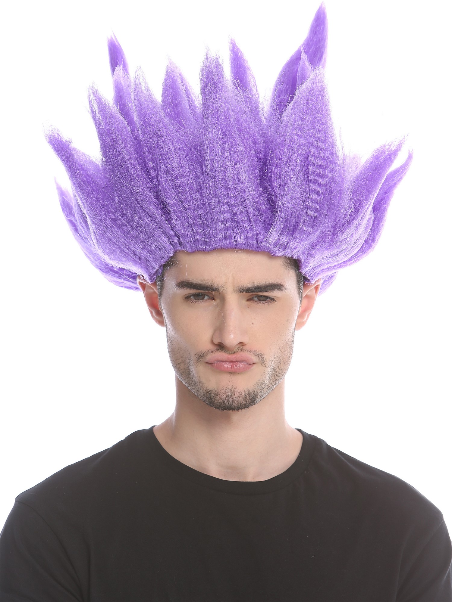 Lady Gents Man Party Wig Demon Devil Flower Fairy Storm purple teased high 91062, view 3, WIG ME UP: Your Perücken Online Shop Party Wig, Unisex, Purple, wavy, short