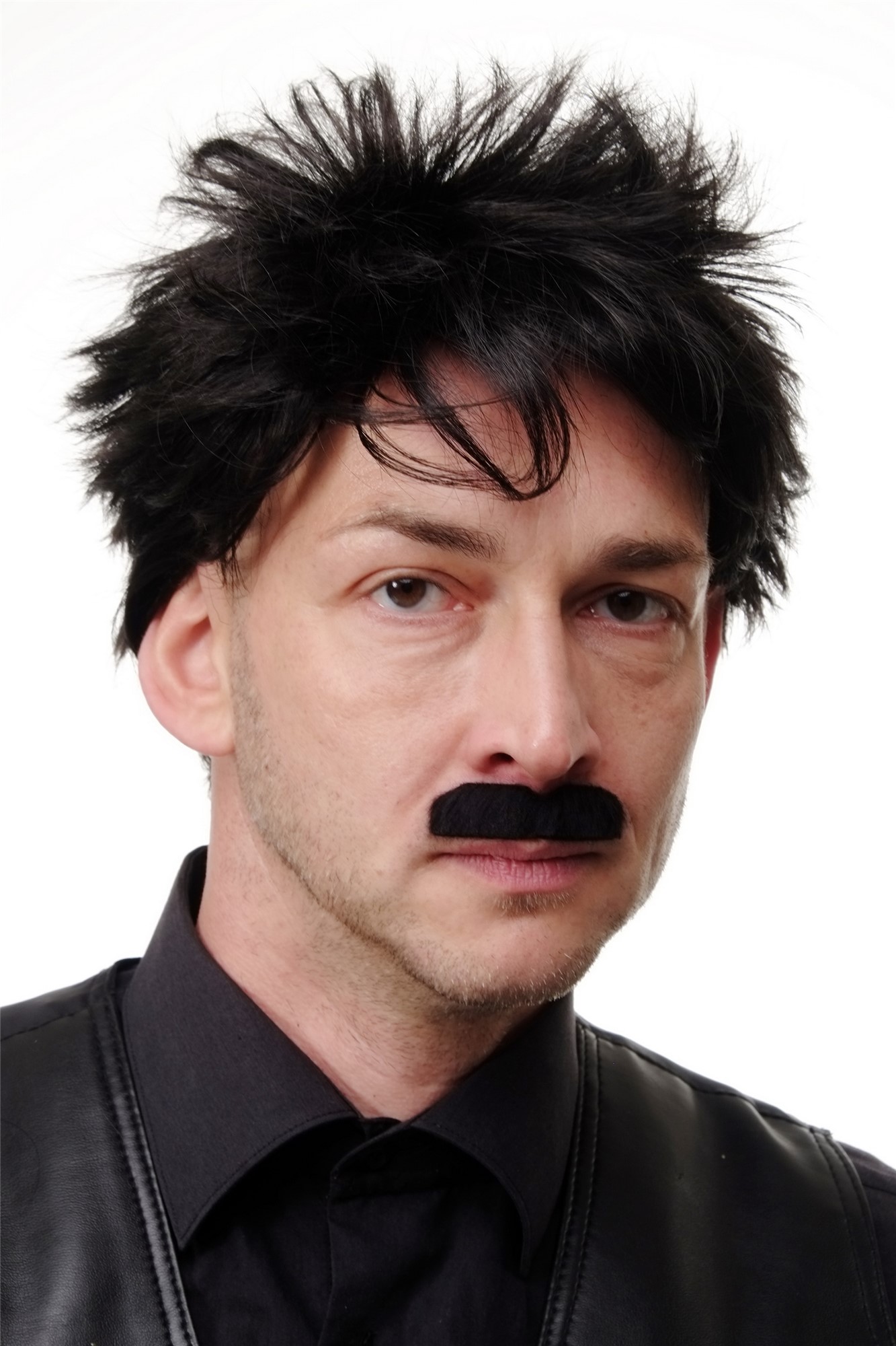 günstige Party Perücke, Bärte Schnurrbärte 6tlg. Set schwarz MM-007, Ansicht 3, WIG ME UP: Ihr Perücken Online Shop Bart aus Kunsthaar schwarz