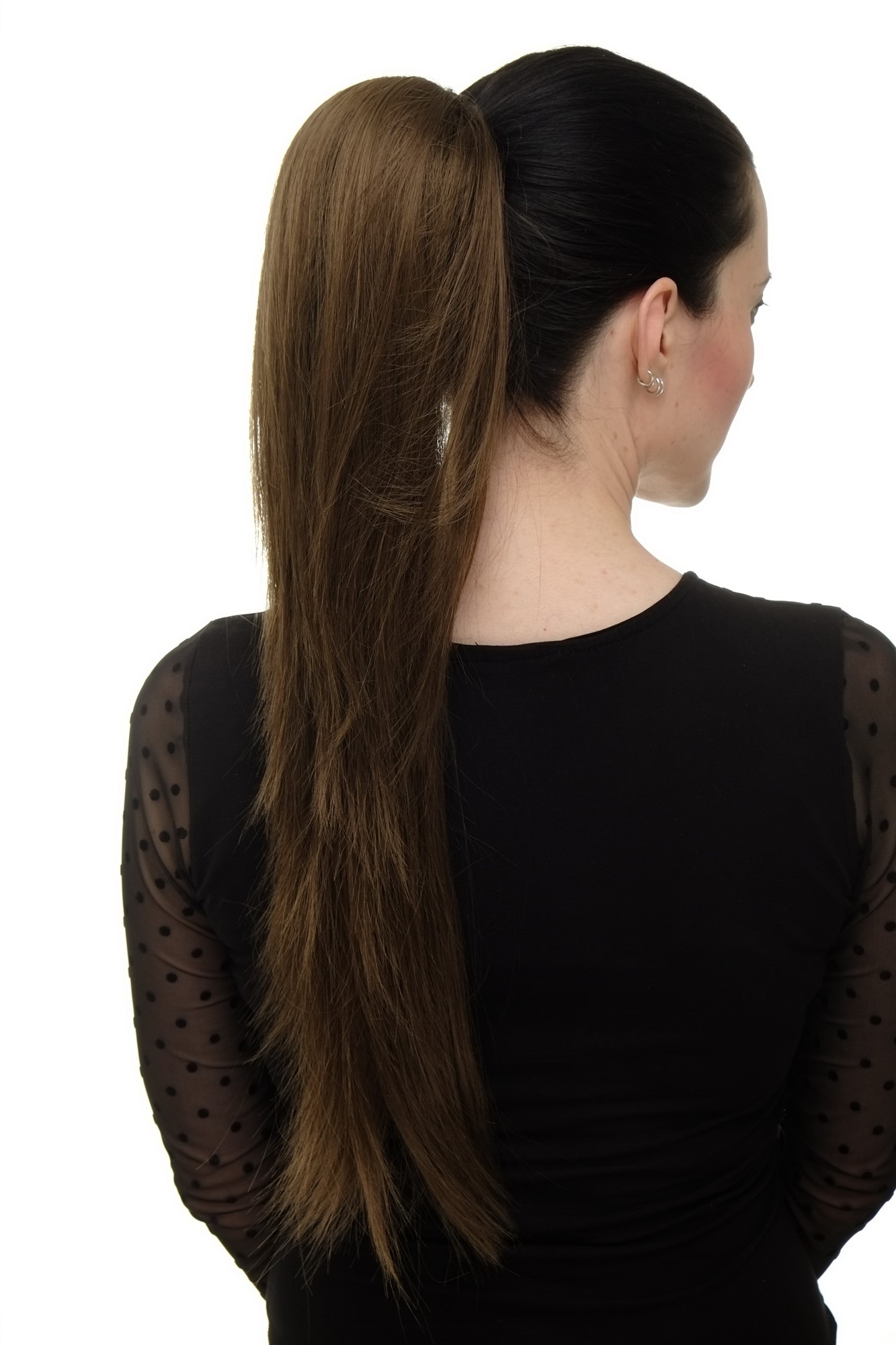 Ponytail clamp combs draw string straight voluminous very long medium brown WK06, view 4, WIG ME UP: Your Perücken Online Shop Ponytails, medium golden brown, straight, long