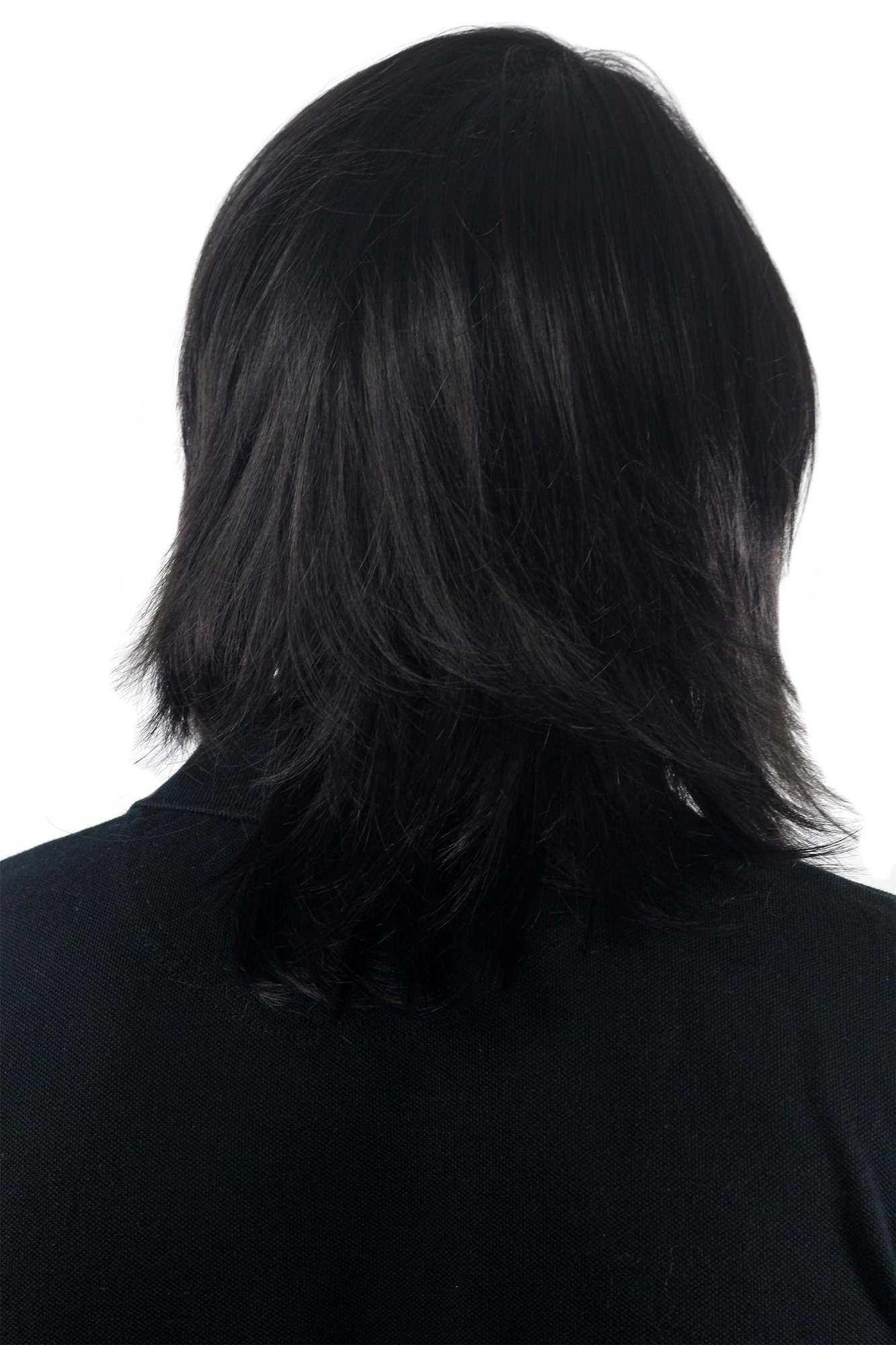 Quality Wigs, Men, black-brown, straight, shoulder-length