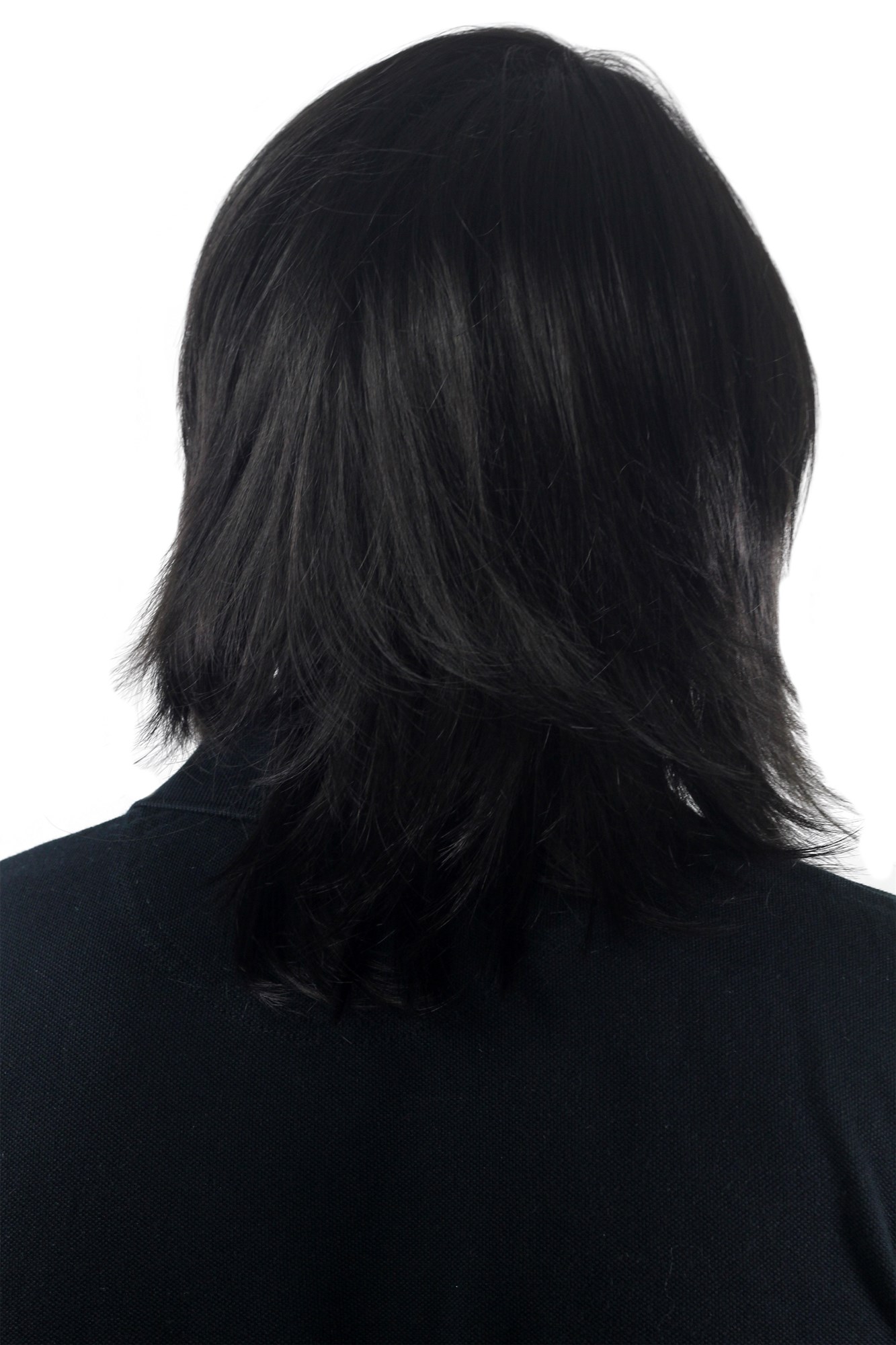 Men's WIG (for Men or Unisex) HIGH  synthetic BLACK longer hair Indie youthful young look, view 4, WIG ME UP: Your Perücken Online Shop Quality Wigs, Men, black-brown, straight, shoulder-length