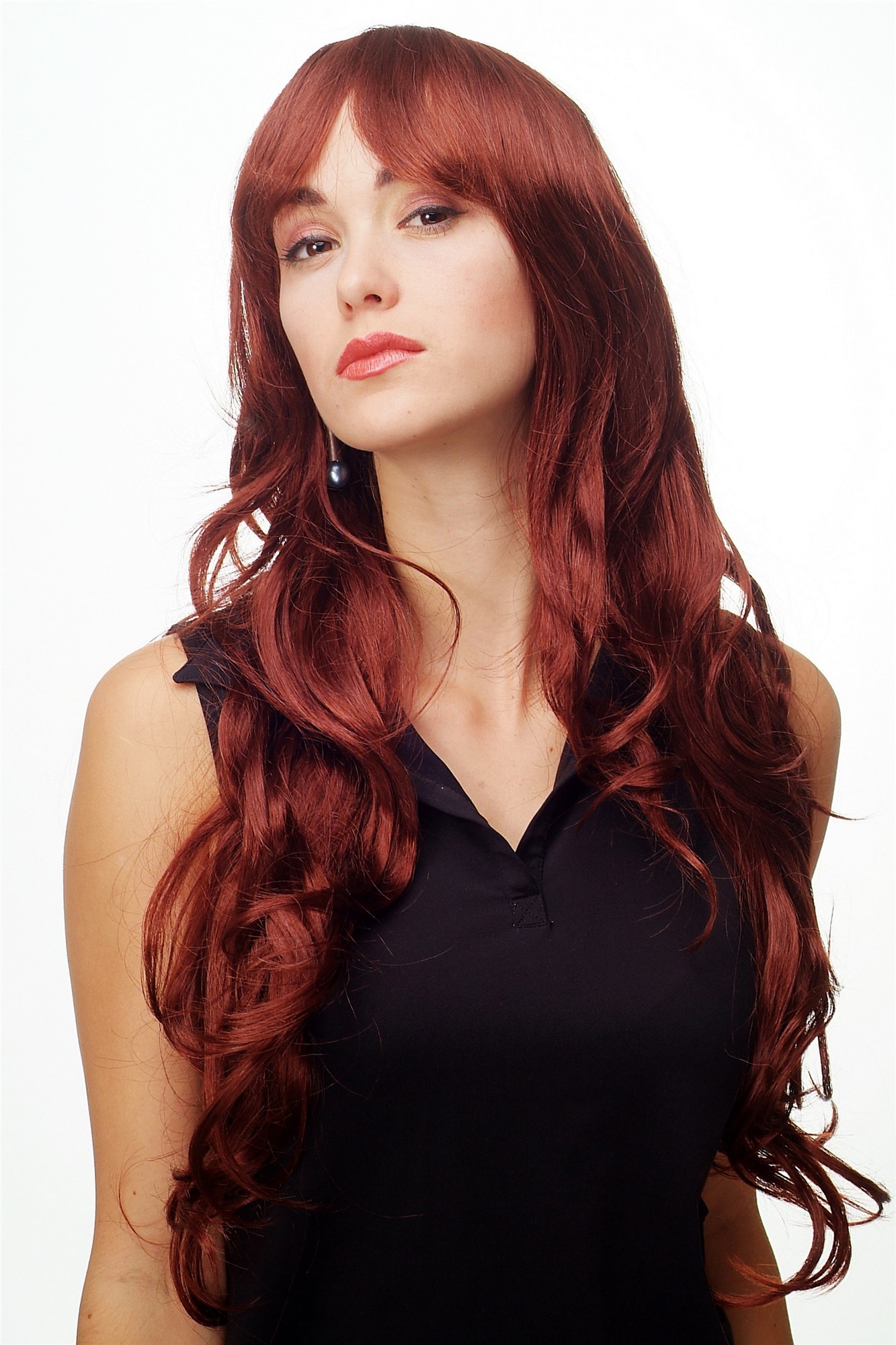 hochwertige Qualitätsperücken, Perücke lang wallendes Haar wellig leicht lockig Gold-Rotbraun 9204S-35, Ansicht 5, WIG ME UP: Ihr Perücken Online Shop lockige Tressen-Perücke mit Kopfhaut-Imitat Gold-Rotbraun lange Haare für Damen