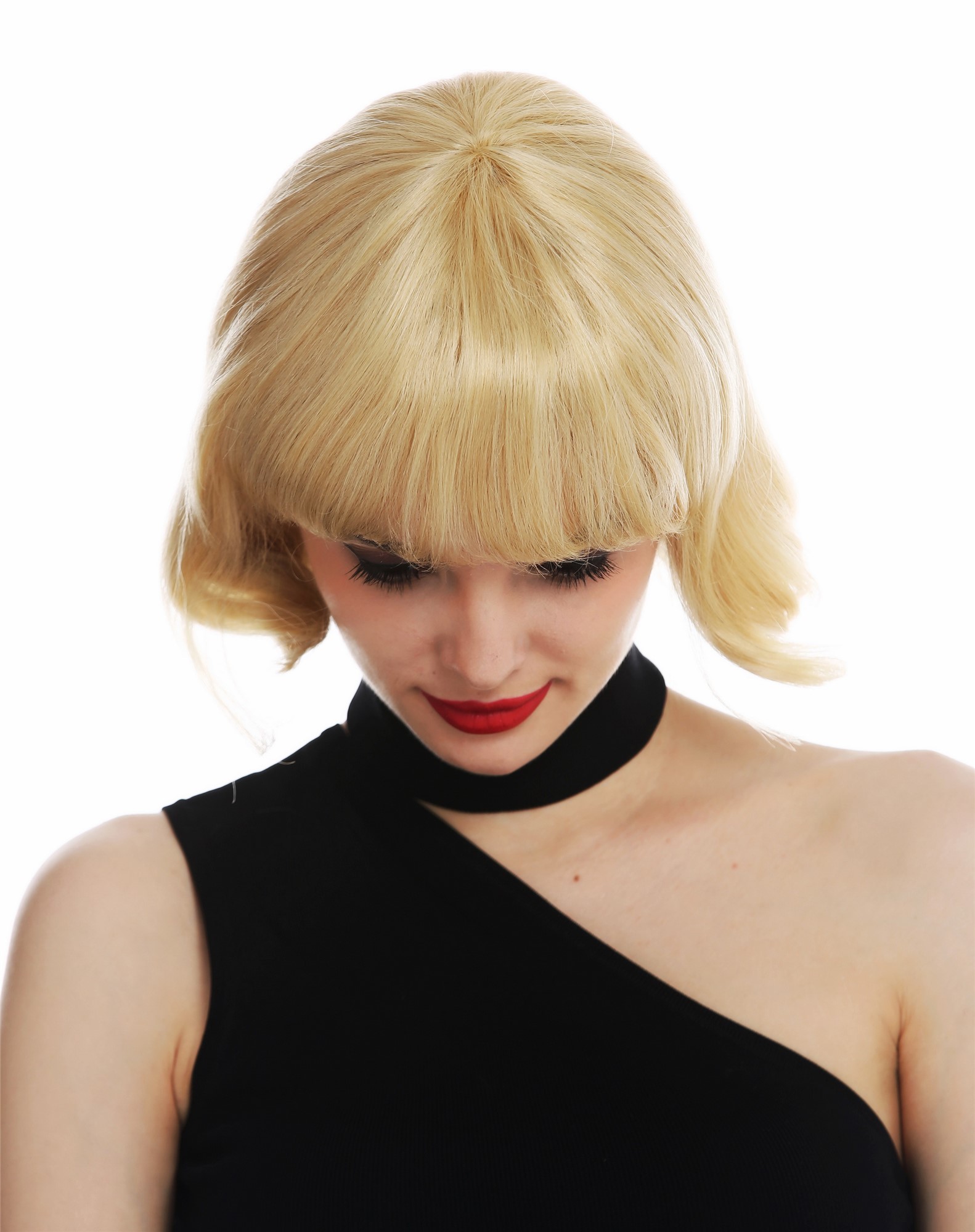 Quality Wigs, Ladies, platinum blonde, straight, short, Real Human Hair