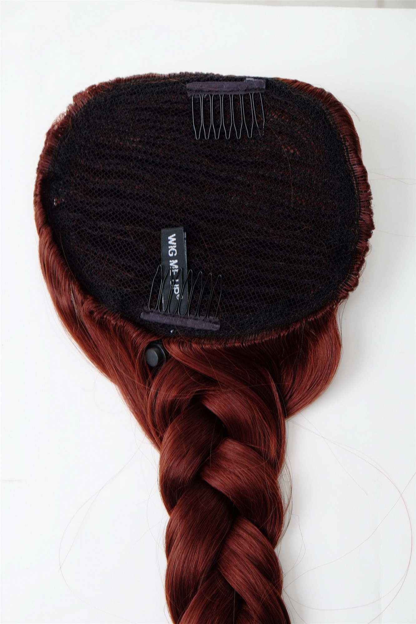 Hairpiece Ponytail queue plaited braided halfwig very long dark auburn red T1402, view 3, WIG ME UP: Your Perücken Online Shop Ponytails, reddish brown, Braided, long