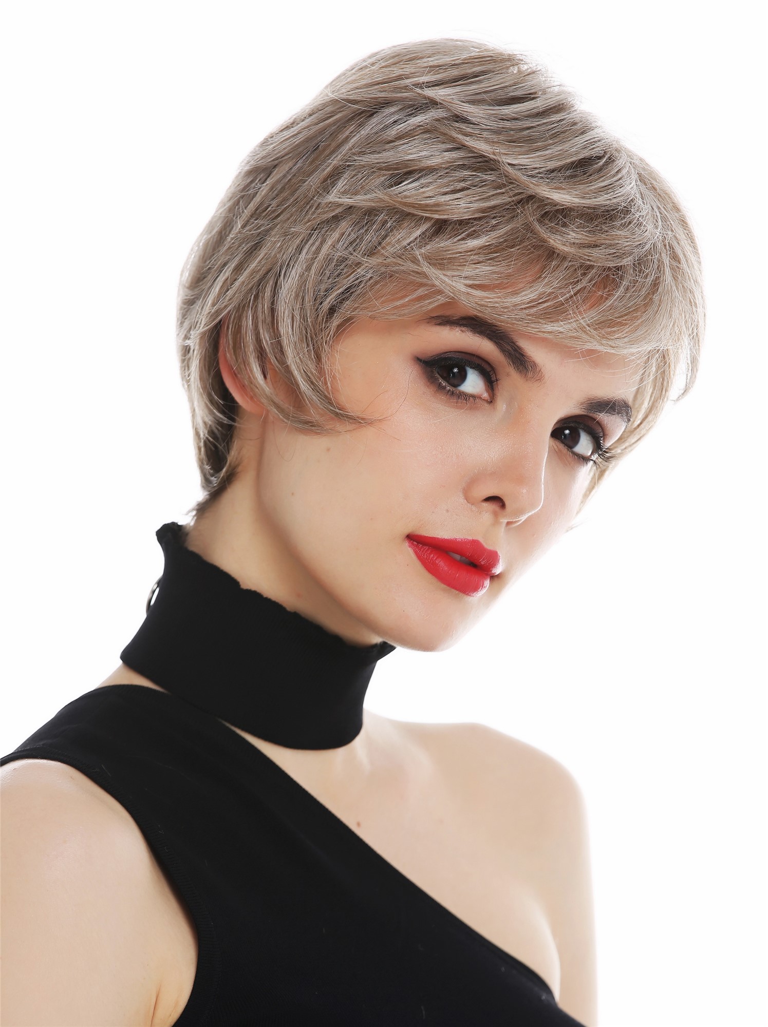 Lady wig monofilament short light brown silver blonde highlights DW2439-MT, view 2, WIG ME UP: Your Perücken Online Shop Quality Wigs, Ladies, blonde-brown mix, straight, short