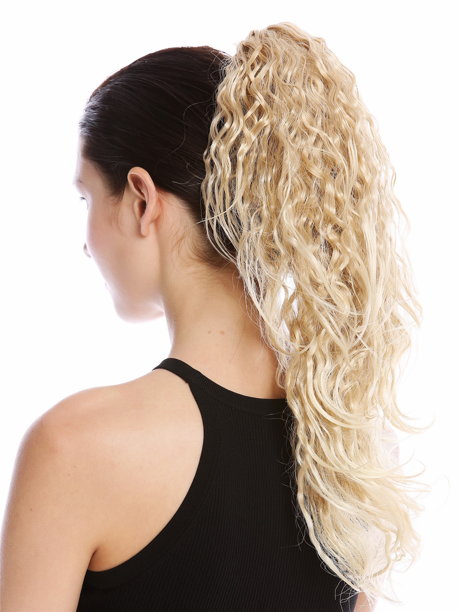 hochwertiger Zopf Pferdeschwanz Wild Gelockt Rasta Blond Platin Mix 237-V-24BT613, Vorderansicht, WIG ME UP: Ihr Perücken Online Shop welliges Zopf-Haarteil Blond-Mix 50 cm lang