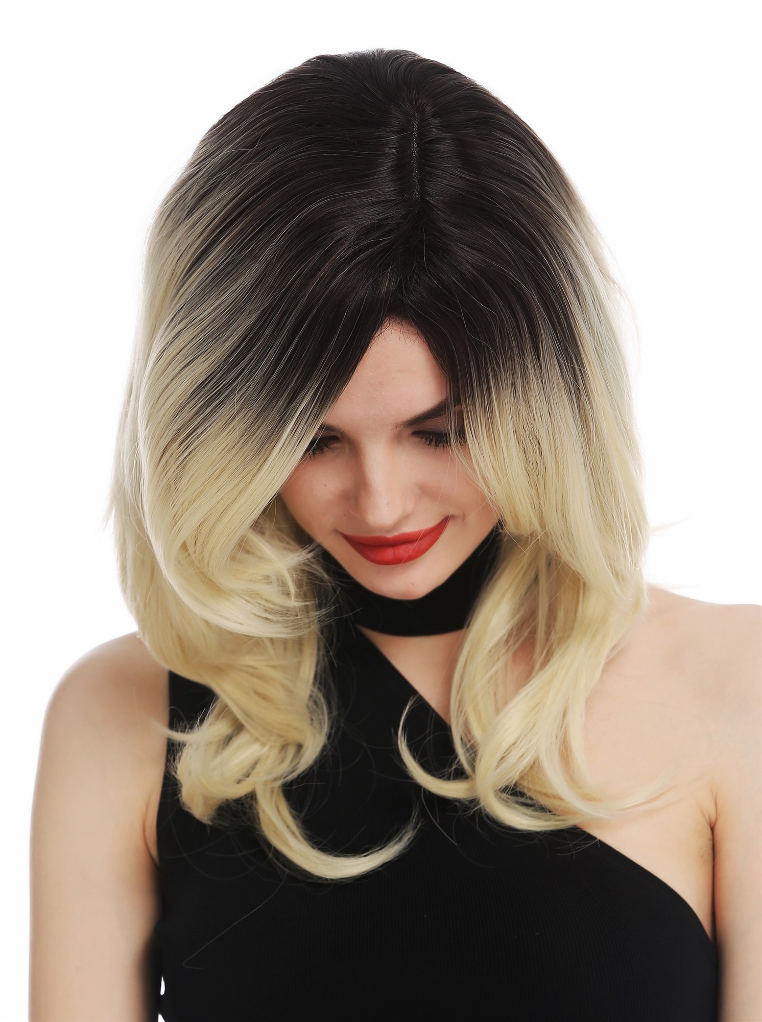 Lady wig mono long layered wavy parting ombre brown light blonde TYM-1191-MT, view 4, WIG ME UP: Your Perücken Online Shop Quality Wigs, Ladies, blonde-brown mix, wavy, long