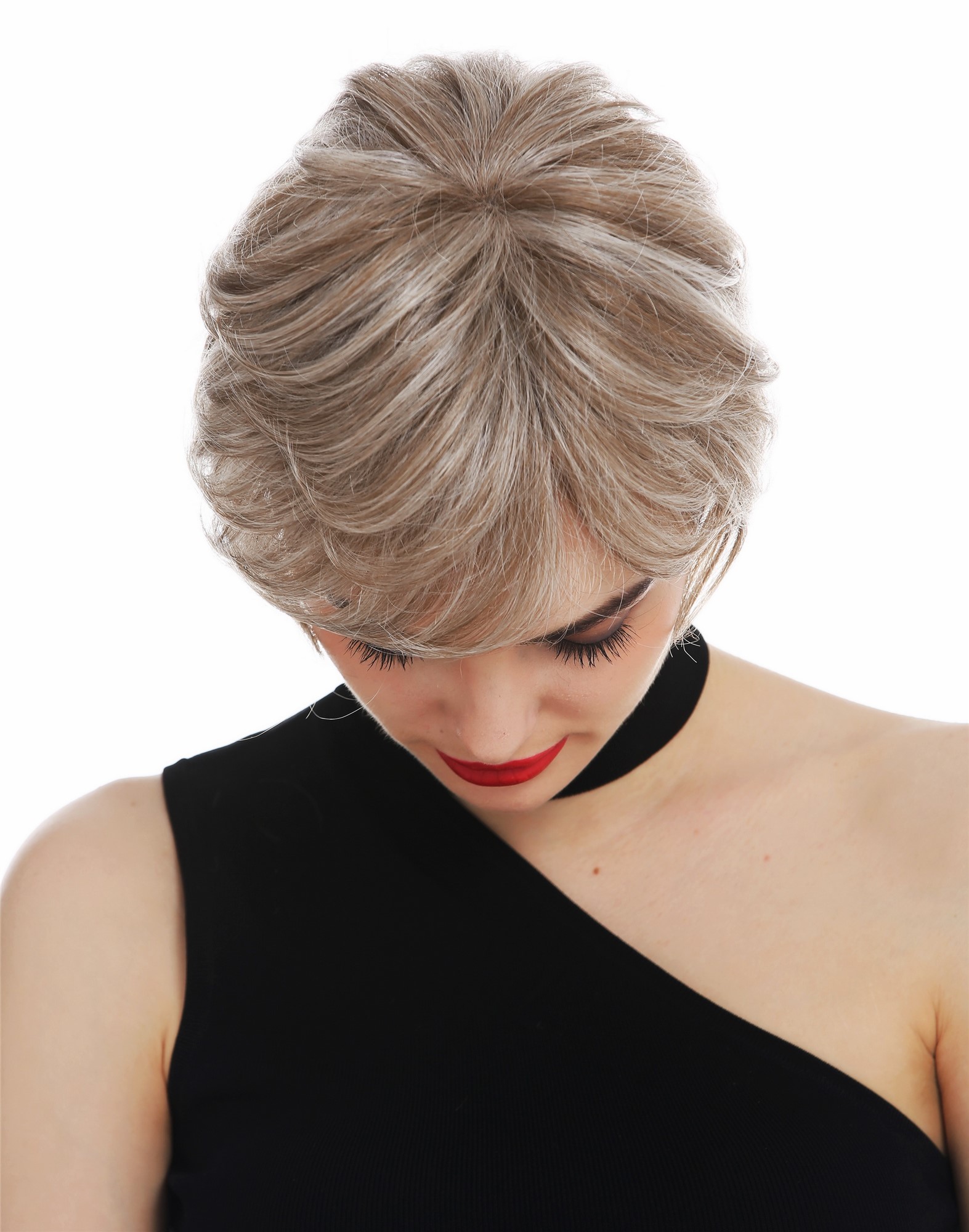 Lady wig monofilament short light brown silver blonde highlights DW2439-MT, view 5, WIG ME UP: Your Perücken Online Shop Quality Wigs, Ladies, blonde-brown mix, straight, short