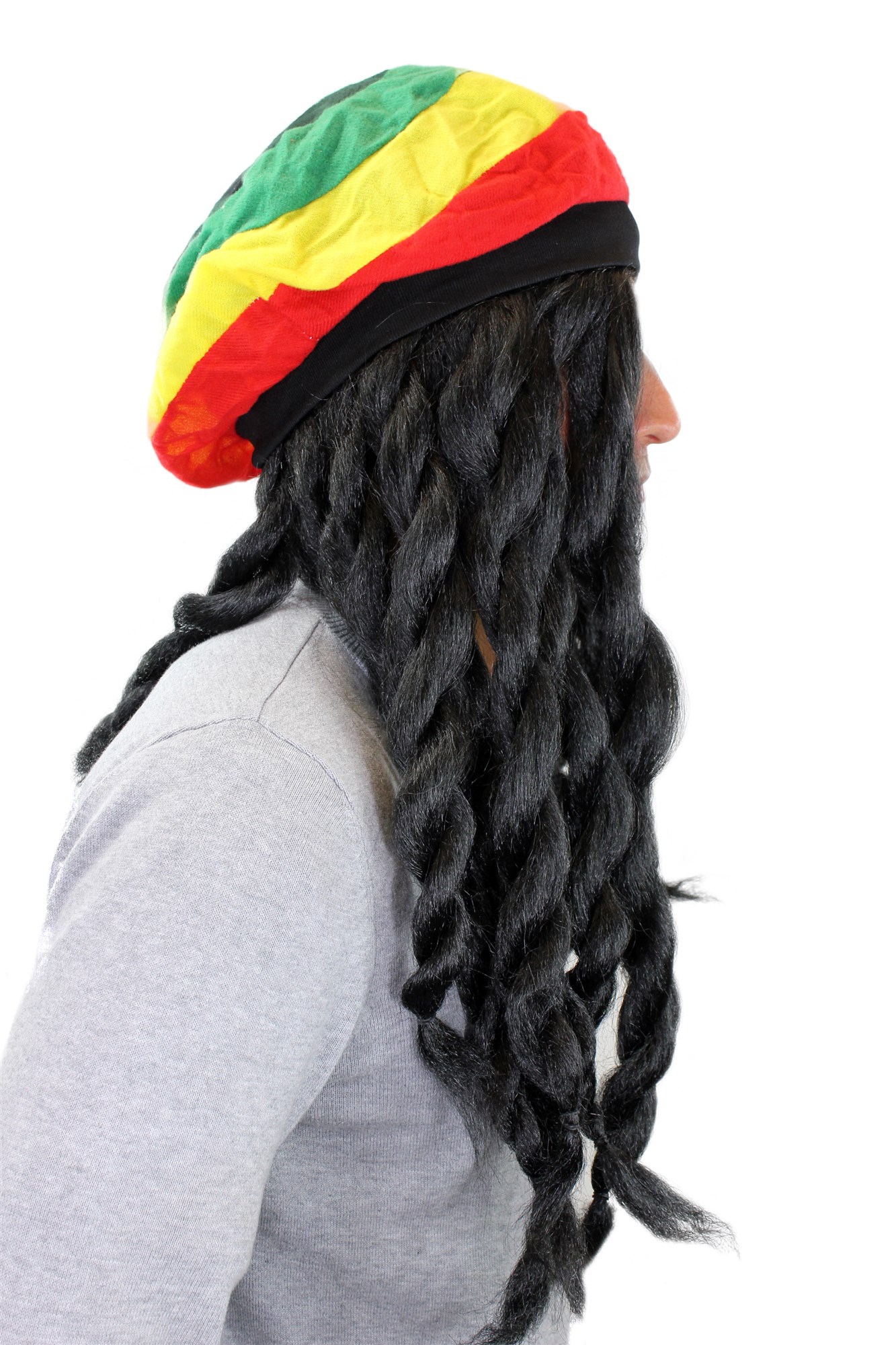 günstige Party Perücke, Perücke & Mütze: Rasta Pseudo-Dreadlocks Reggae 68901, Ansicht 2, WIG ME UP: Ihr Perücken Online Shop geflochtene Party Perücke Schwarz lange Haare Unisex