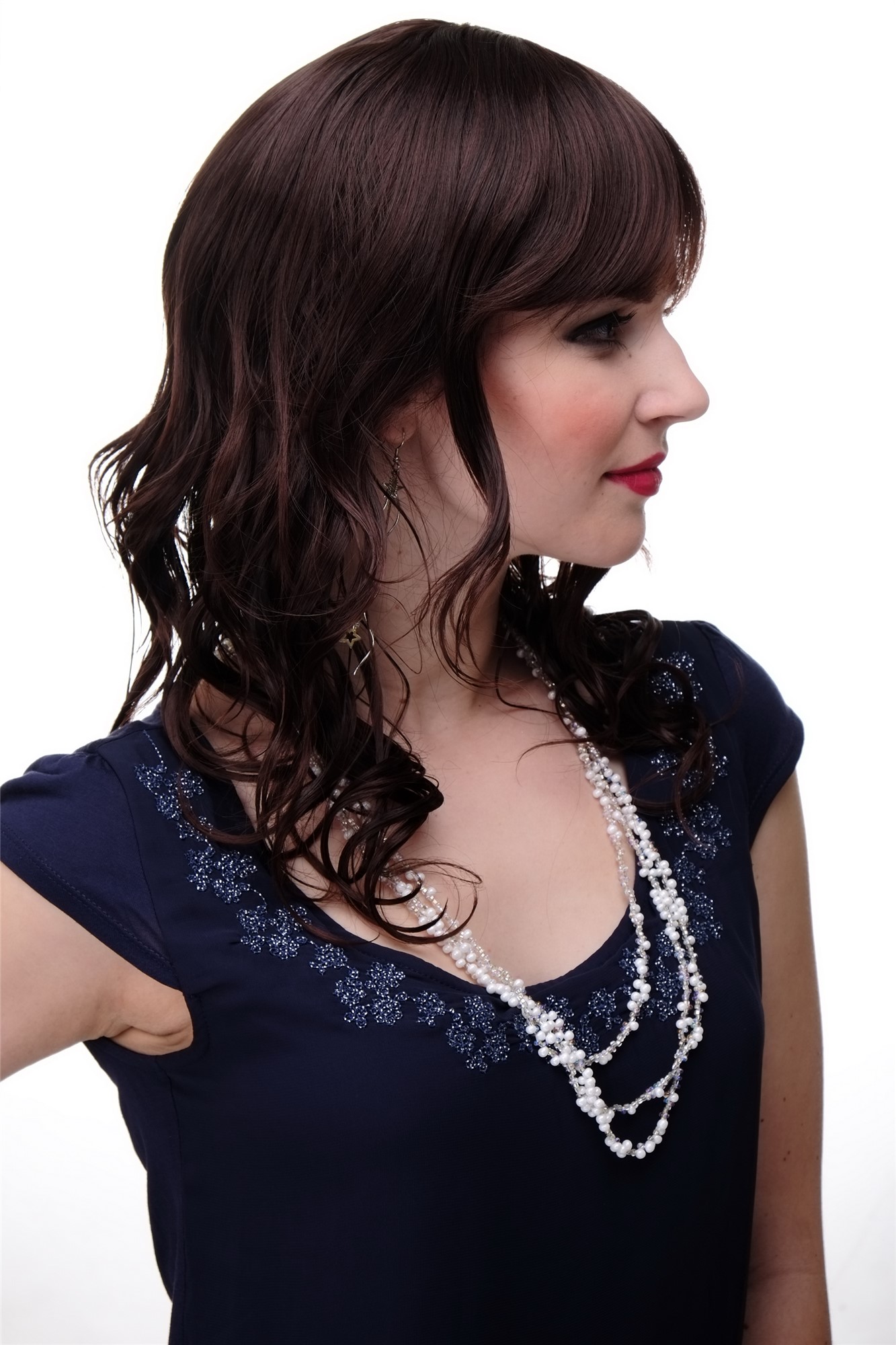 hochwertige Qualitätsperücken, Wellige halblange Damen Perücke natürlicher Braun-Mix 5019-2T33, Ansicht 3, WIG ME UP: Ihr Perücken Online Shop wellige Tressen-Perücke mit Kopfhaut-Imitat Schwarzbraun-Mahagonibraun-Mix lange Haare für Damen