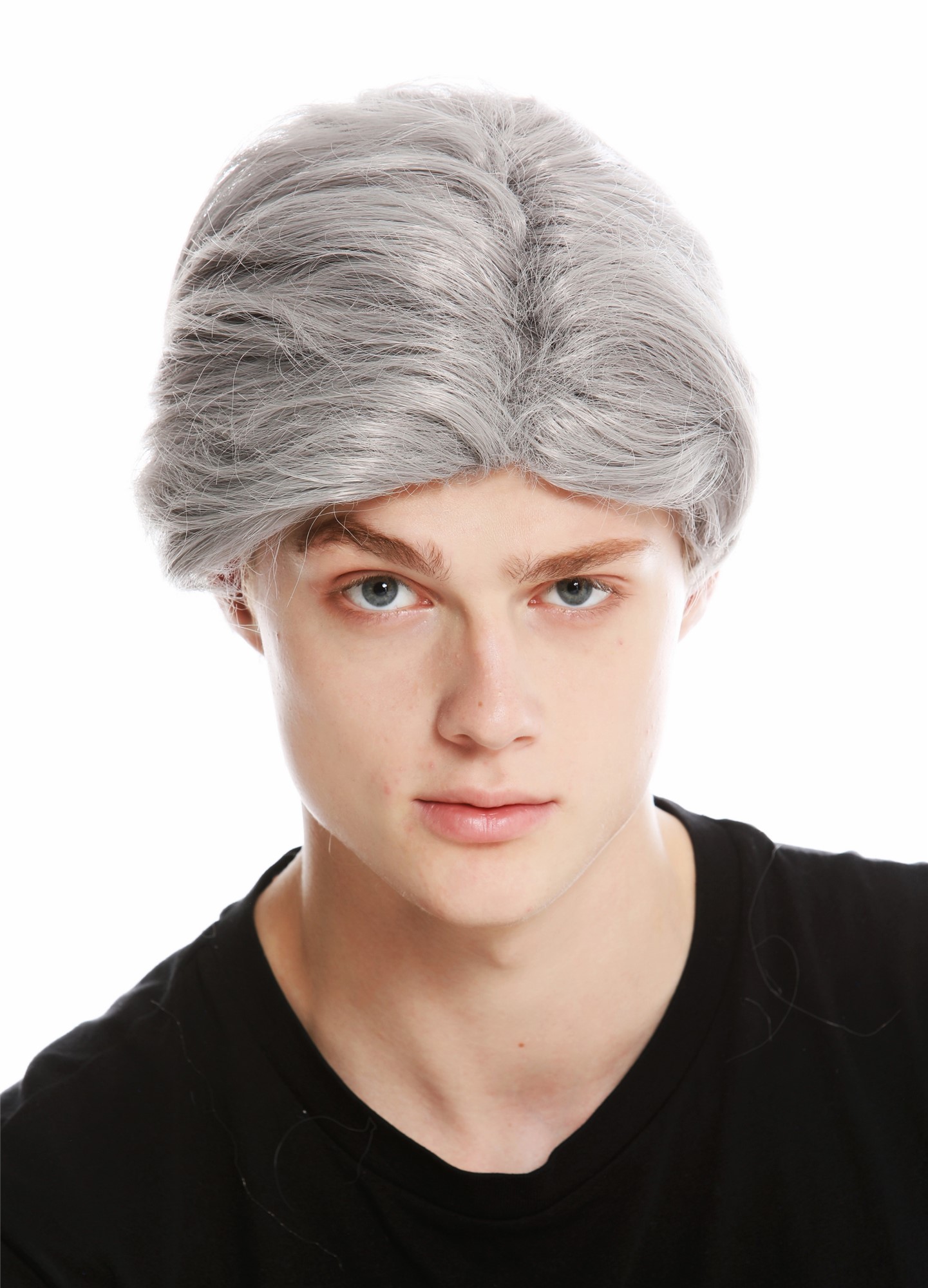 Party Wig, Men, light gray, wavy, shoulder-length