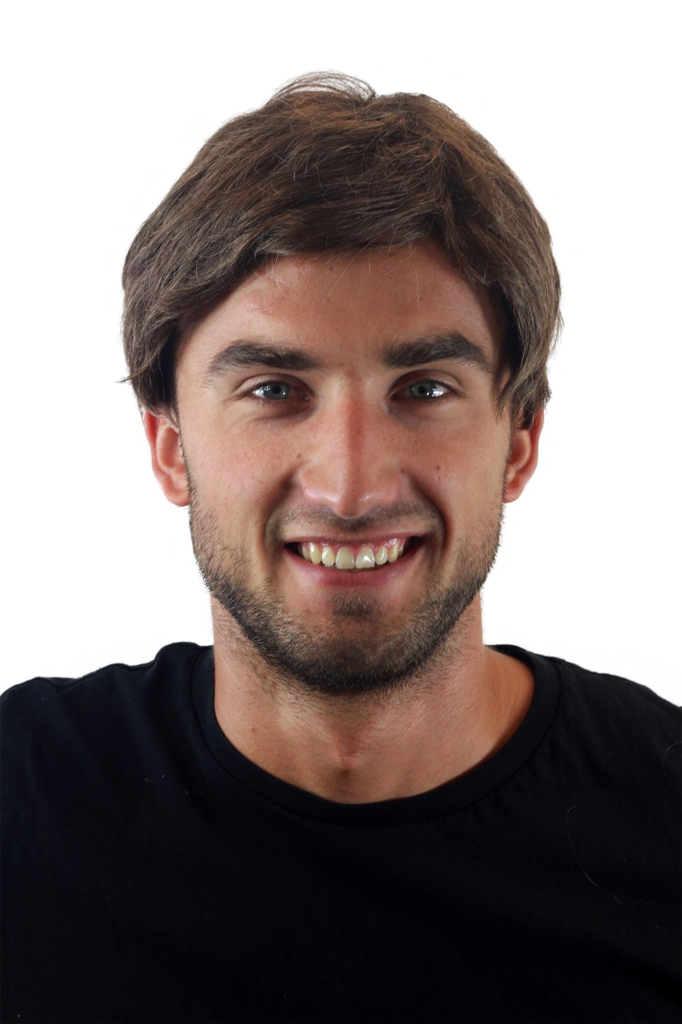 Men's Wig synthetic brown short classic confident parting GFW355A-8, front view, WIG ME UP: Your Perücken Online Shop Quality Wigs, Men, medium blonde, straight, short