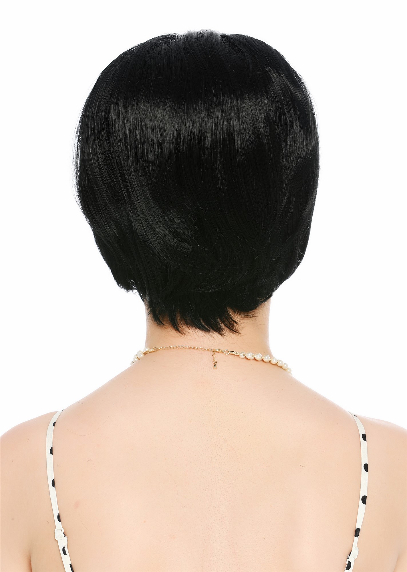 Perücke Damen Retro Vintage 50er 60er Beehive Turmfrisur hochtoupiert kurz Pony Schwarz VK-71-1