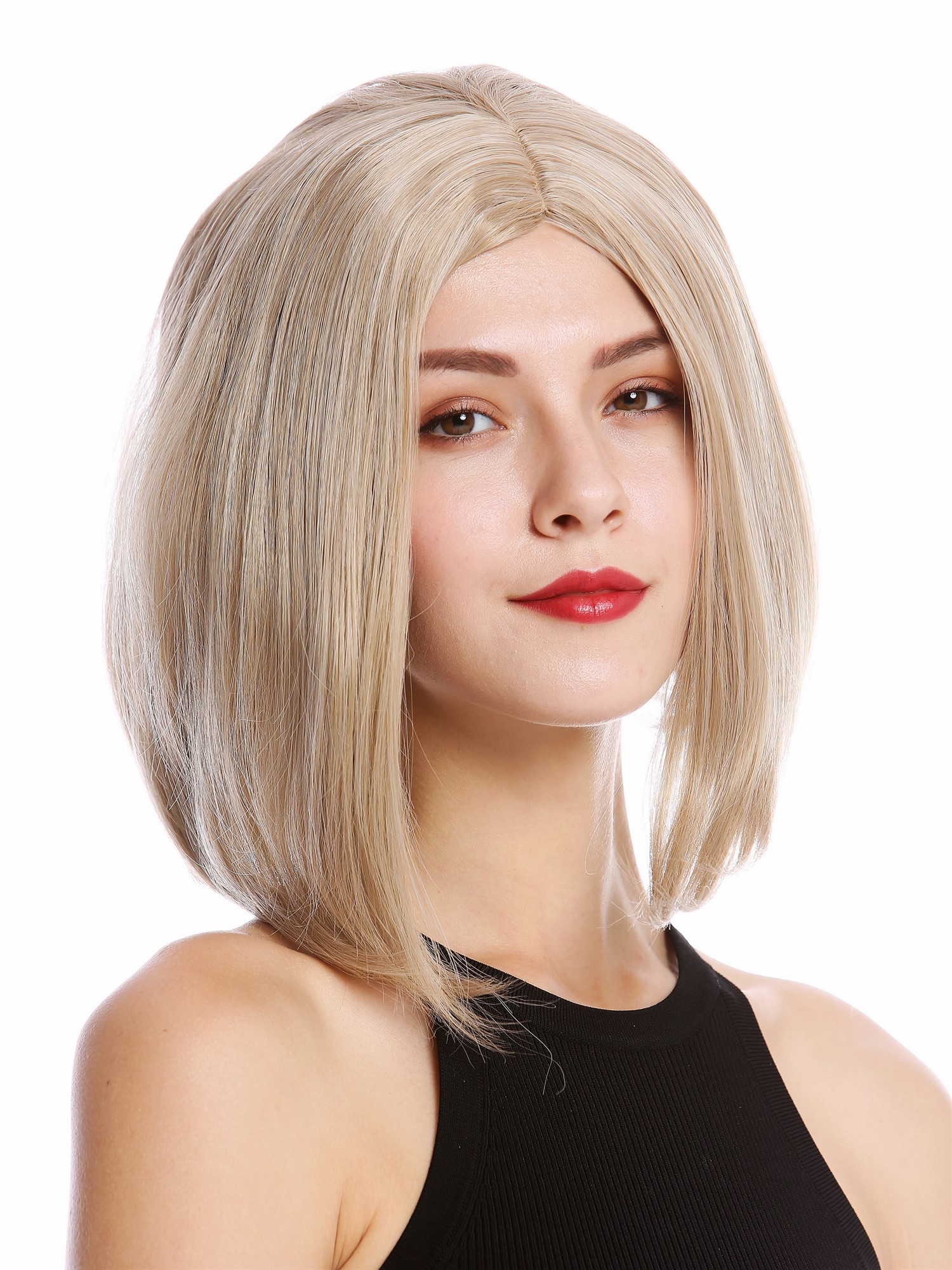 hochwertige Qualitätsperücken, Perücke kurz Longbob Mittelscheitel glatte Haare Blond Mix YZF-4370-16/26/silver, Ansicht 5, WIG ME UP: Ihr Perücken Online Shop glatte Tressen-Perücke mit Kopfhaut-Imitat Blond-Mix schulterlange Haare für Damen
