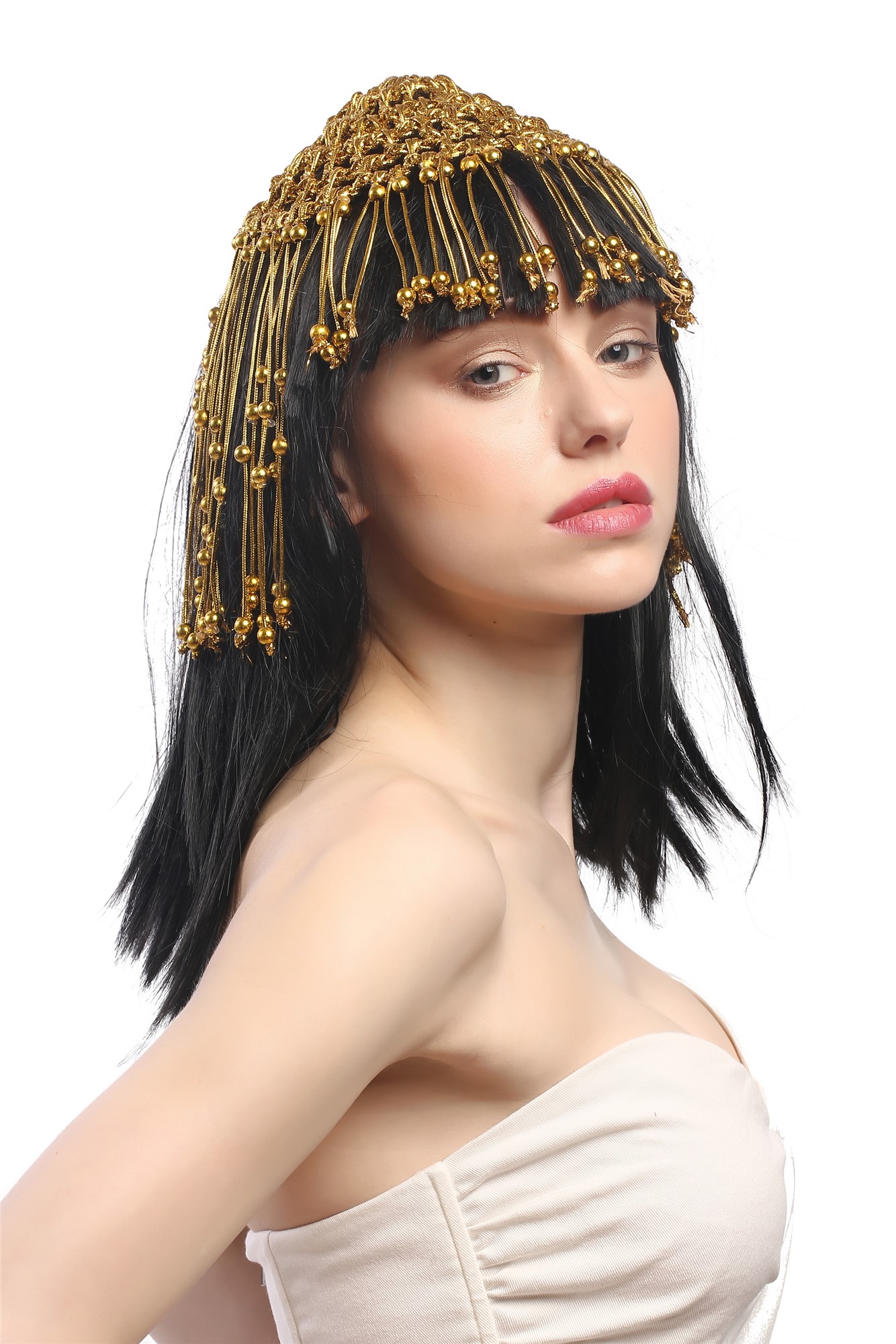 Party Wig, Ladies, Black, straight, shoulder-length