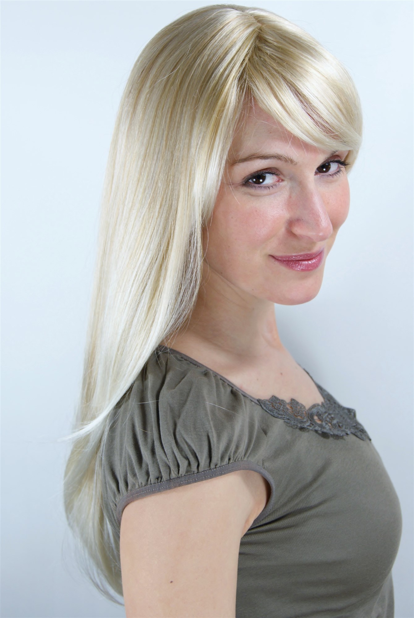 Lady women wig fringe parted straight long blonde platinum highlights tips 3115, view 2, WIG ME UP: Your Perücken Online Shop Quality Wigs, Ladies, Blonde, straight, long