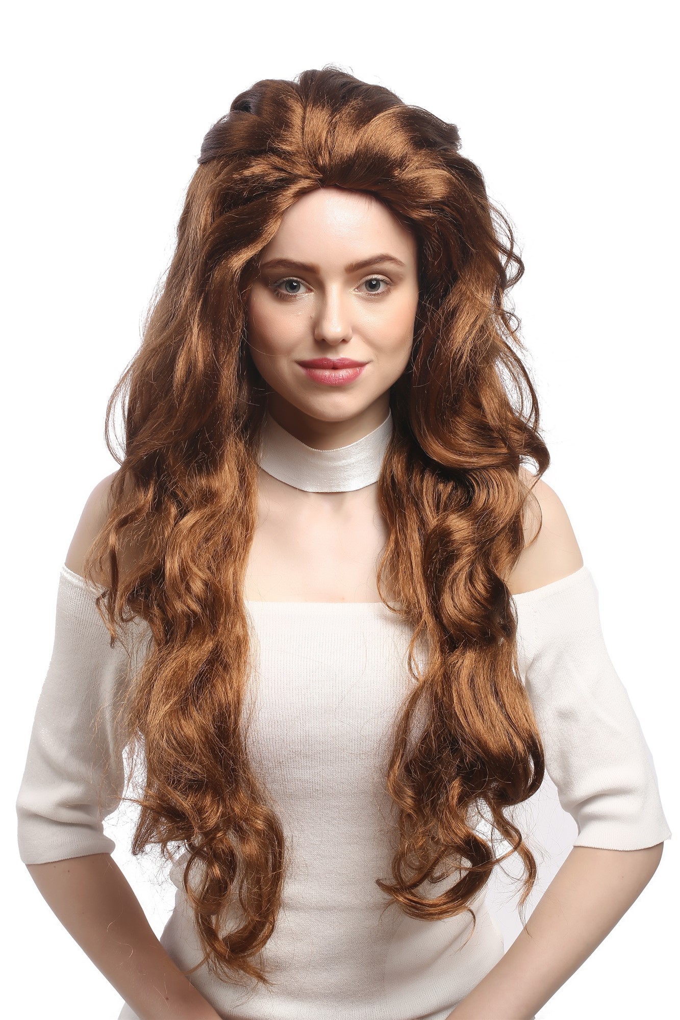 Lady Party Wig Fancy Dress huge and very long,voluminous backcombed wavy redish copper brown, view 2, WIG ME UP: Your Perücken Online Shop Party Wig, Ladies, Brown, wavy, very long