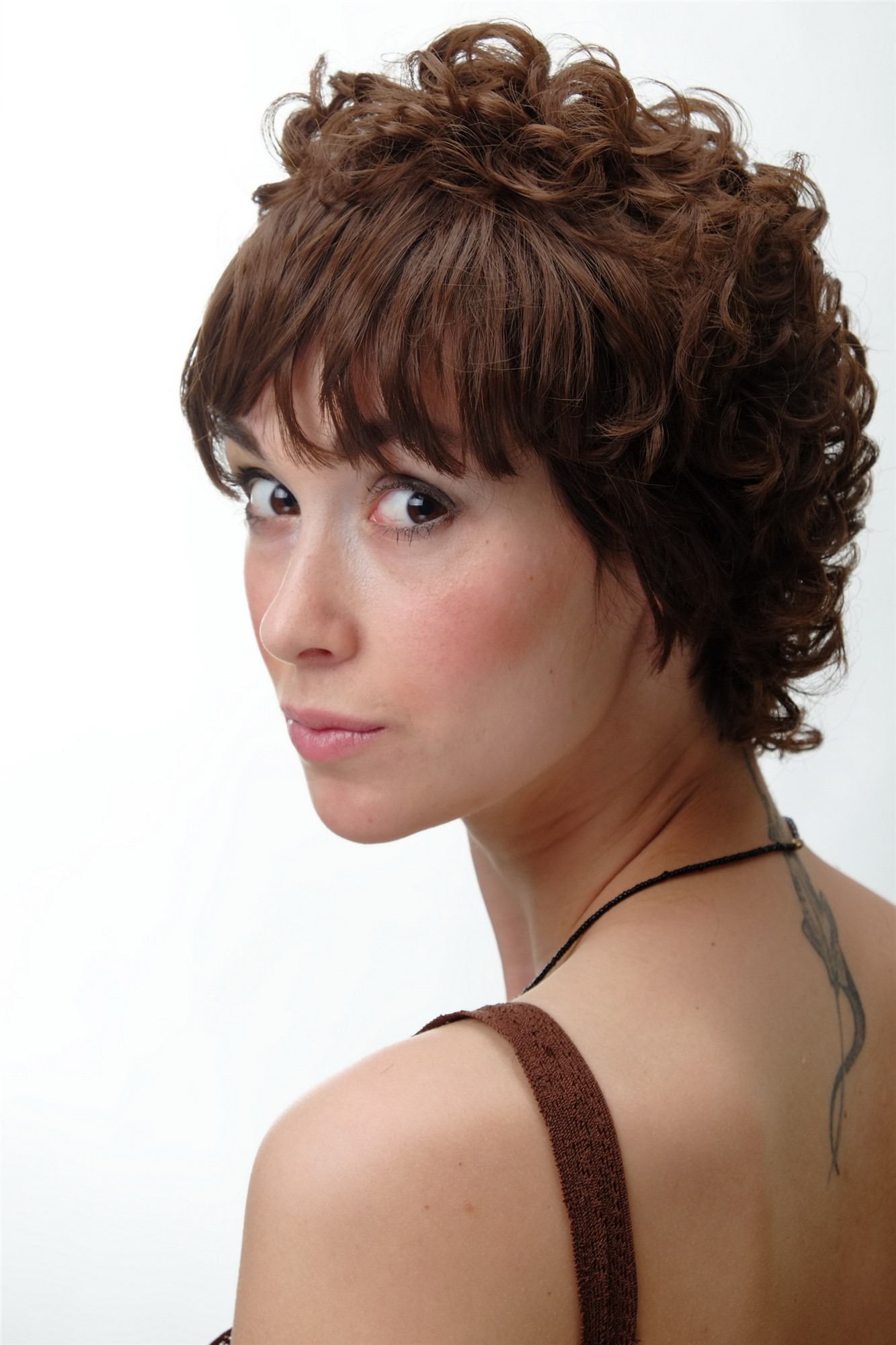 Lady women wig romantic curls curled short bangs brown DHL149214, view 5, WIG ME UP: Your Perücken Online Shop Quality Wigs, Ladies, medium ash brown, curled, short