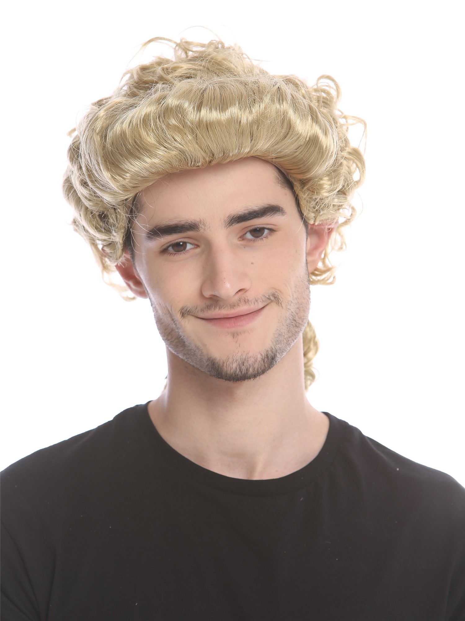 Man Lady Party Wig Baroque noble aristocrat lord curls long ponytail blond 91019, view 2, WIG ME UP: Your Perücken Online Shop Party Wig, Men, Blonde, curled, shoulder-length