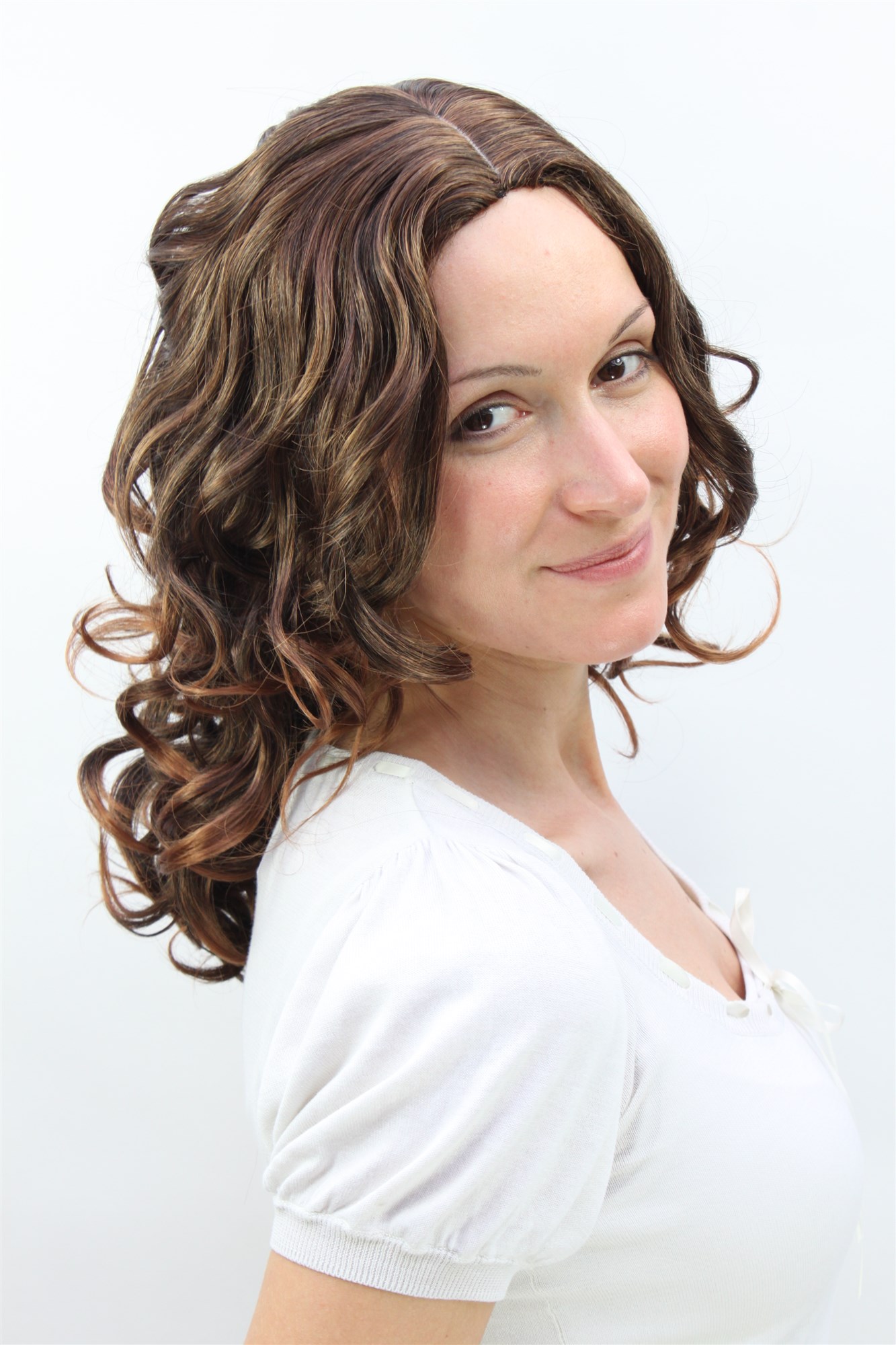 Quality Wigs, Ladies, black-brown and copper-brown, curled, long