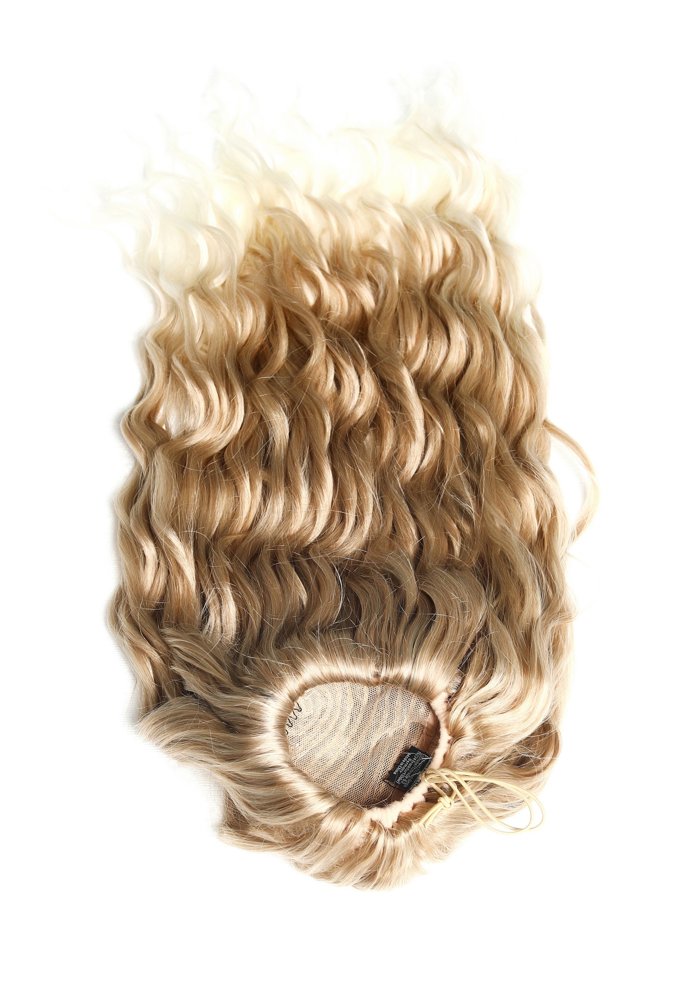 Zopf Pferdeschwanz Steckkämme voluminös stark gewellt 70cm lang Blond Platin gesträhnt N1557A-15T613A