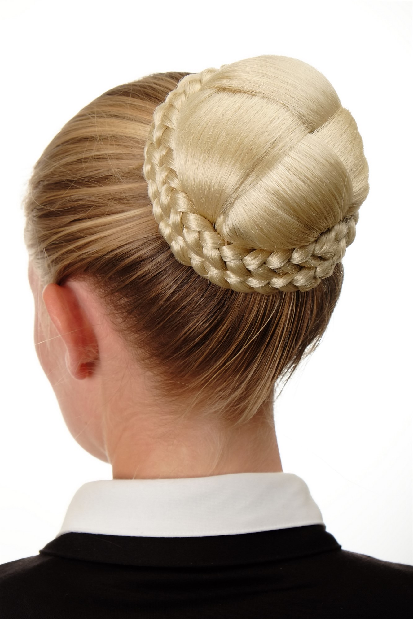 Dutt Haarteil geflochten Haarknoten Platinblond N796-613, Ansicht 2, WIG ME UP: Ihr Perücken Online Shop geflochtener Dutt Haarteil Platinblond