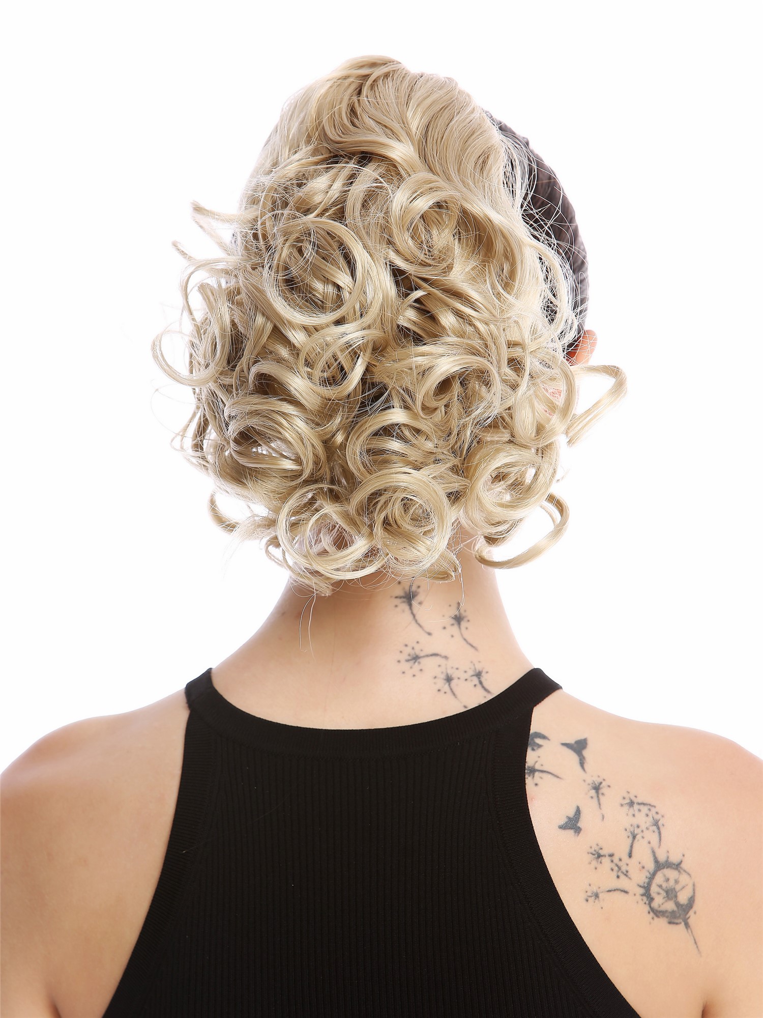 Ponytail Hairpiece Combs & Clamp short voluminous curled champagne blonde MKB-22, view 2, WIG ME UP: Your Perücken Online Shop Ponytails, ash blonde, curled, short