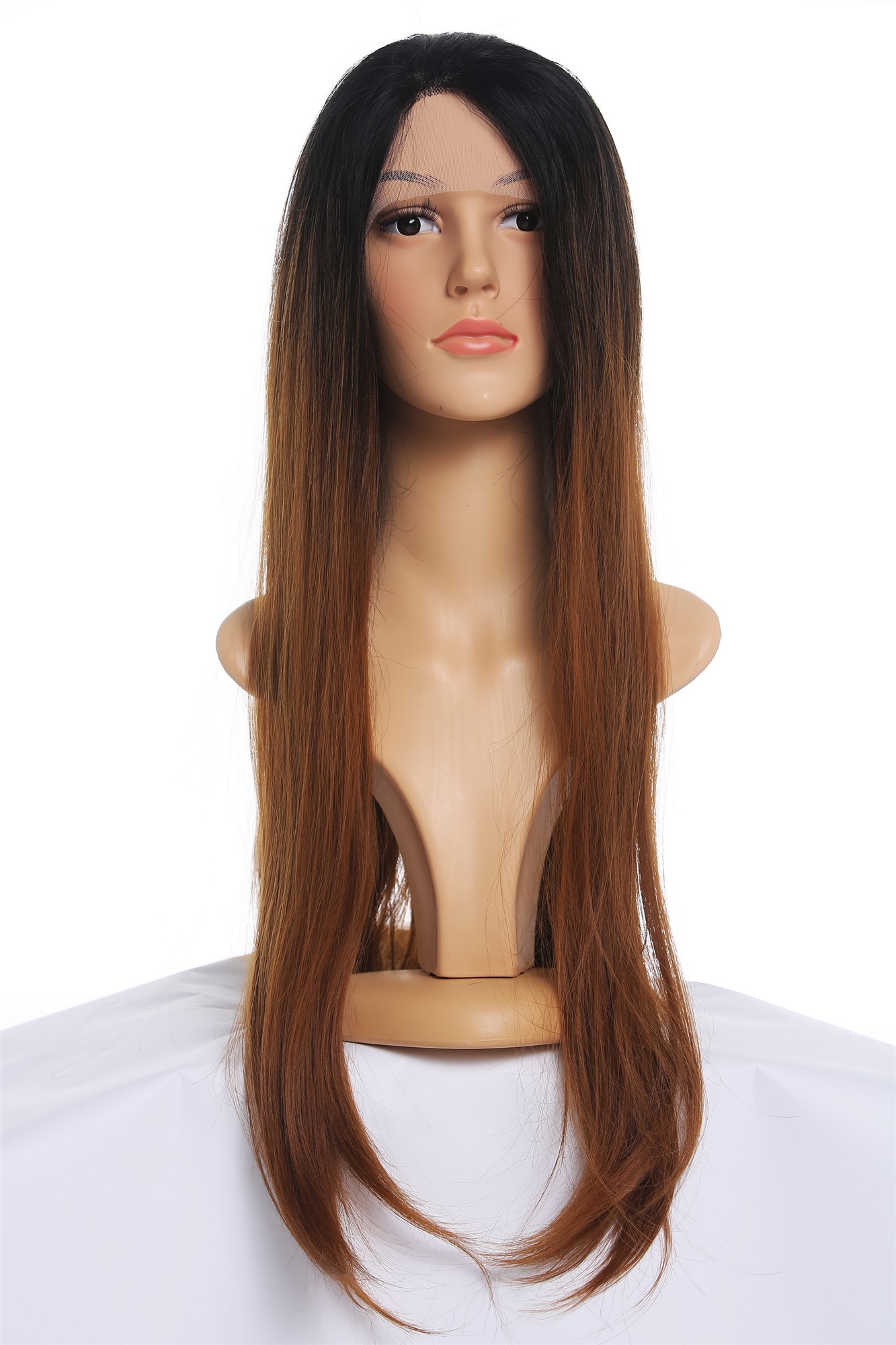 Lady wig lace front monofilament long sleek black copper brown ombre DW2730-MF, view 8, WIG ME UP: Your Perücken Online Shop Quality Wigs, Ladies, brown-black mix, straight, very long
