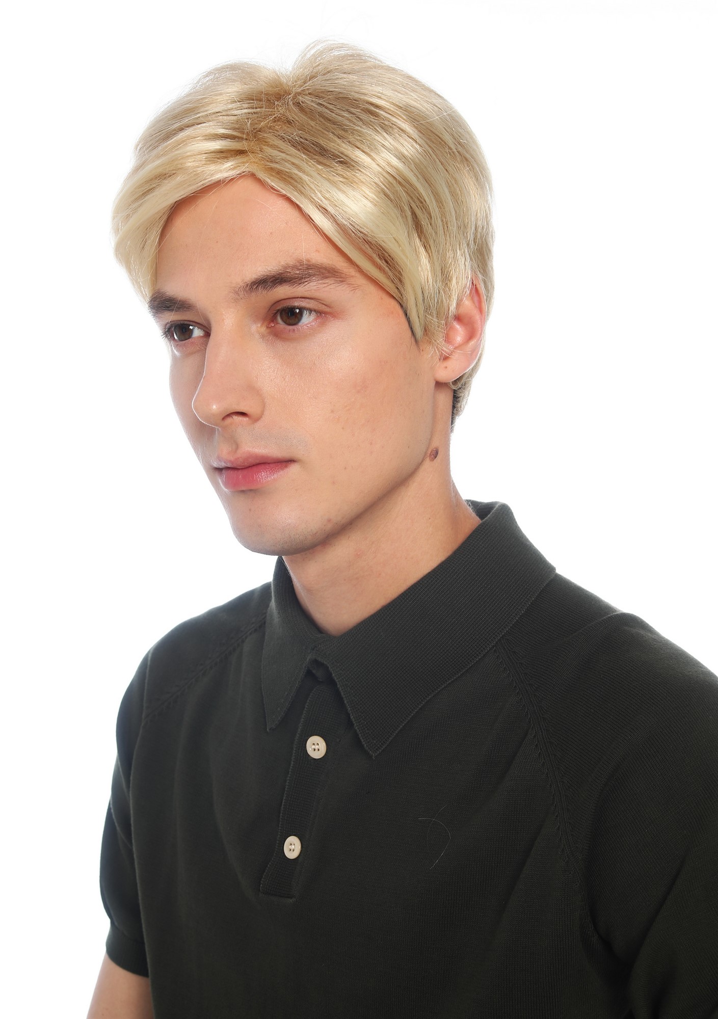 Perücke Damen Herren Frauen kurz androgyn burschikos gescheitelt Scheitel blond platin gesträhnt VK-61-16T613