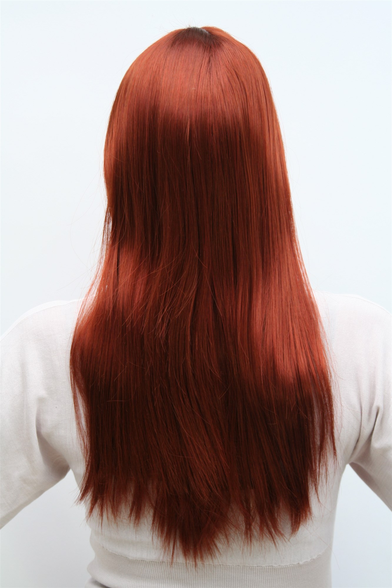 Lady women wig medium long straight sleek fringe bangs copper brown auburn 3280, view 4, WIG ME UP: Your Perücken Online Shop Quality Wigs, Ladies, rust red, straight, long