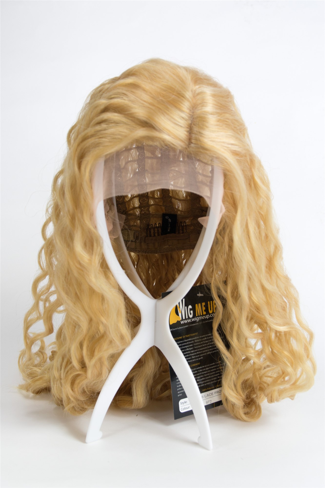 wellige Tressen-Perücke mit Teil-Mono Oberkopf, Front-Lace Blond-MIx lange Haare für Damen