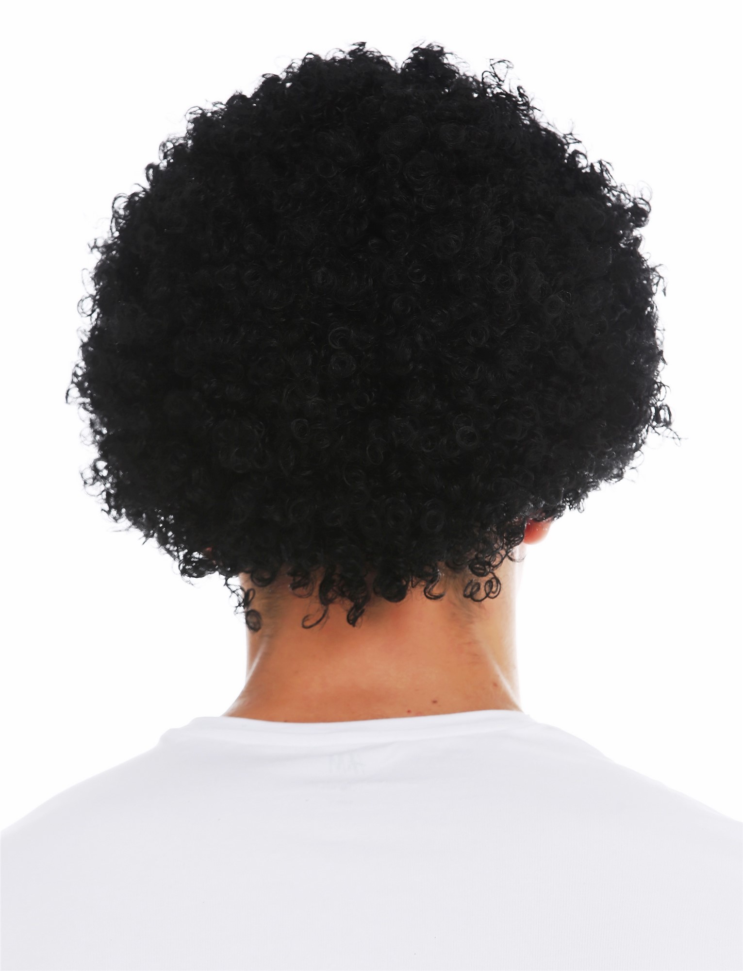 Wig woman man Halloween carnival short thick afro frizzy curls black MMAS-6M, view 4, WIG ME UP: Your Perücken Online Shop Party Wig, Unisex, pitch black, curled, short