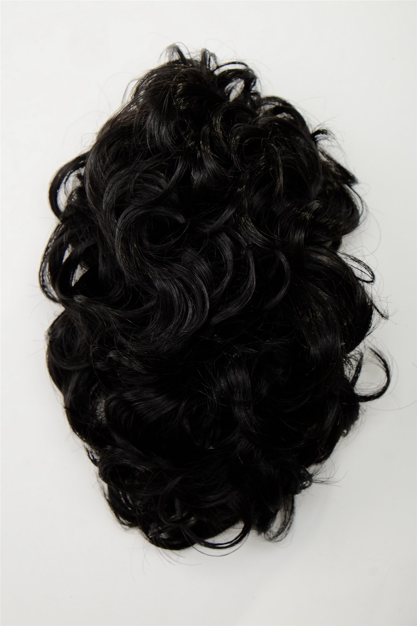 Hair Bun, velvet black, curled, short