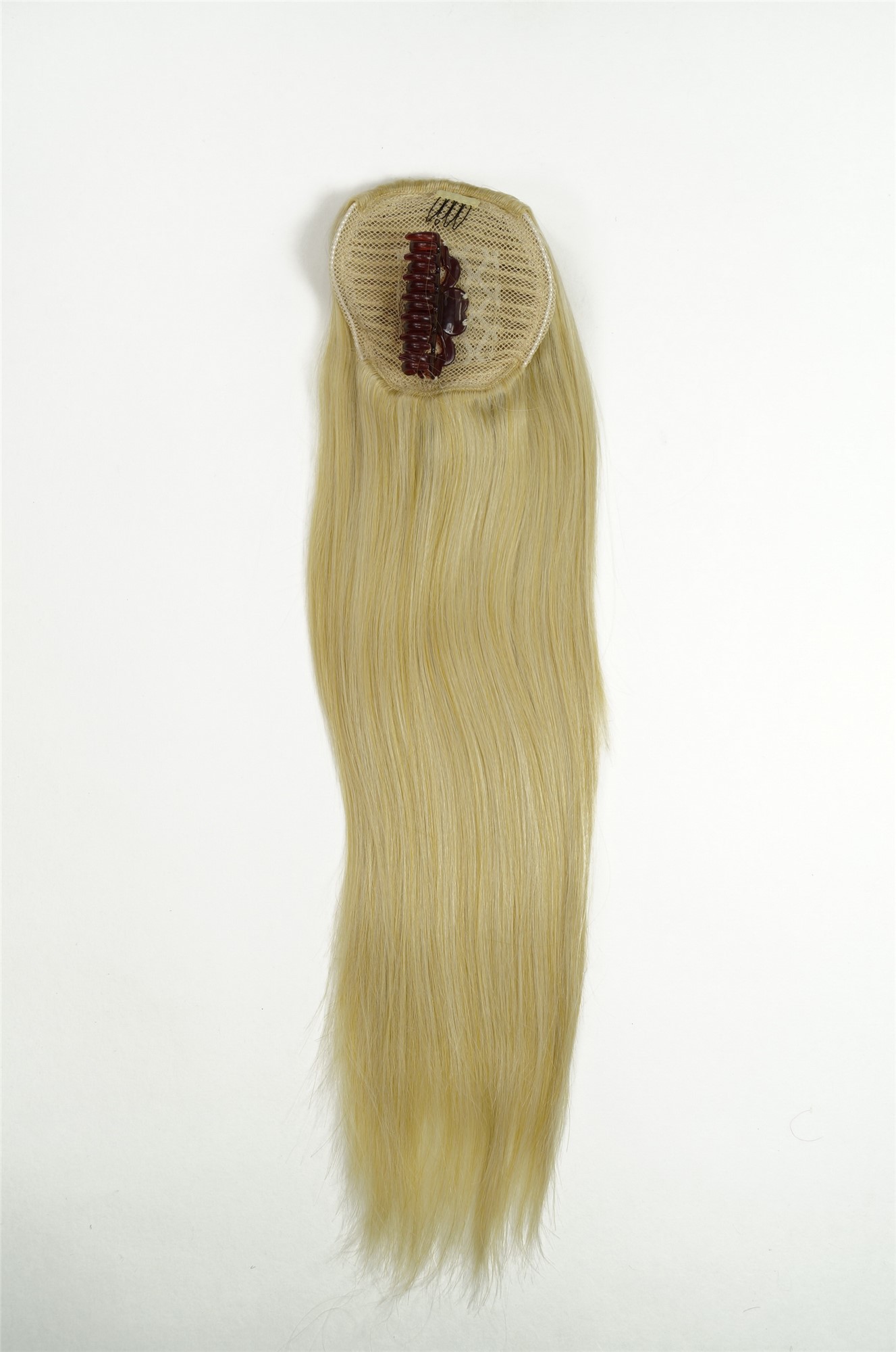 hochwertiges Haarteil voluminös glatt Butterfly-Clip + Gummizug Hell-Goldblond WK06-611, Ansicht 2, WIG ME UP: Ihr Perücken Online Shop glattes Zopf-Haarteil Hell-Goldblond 60 cm lang