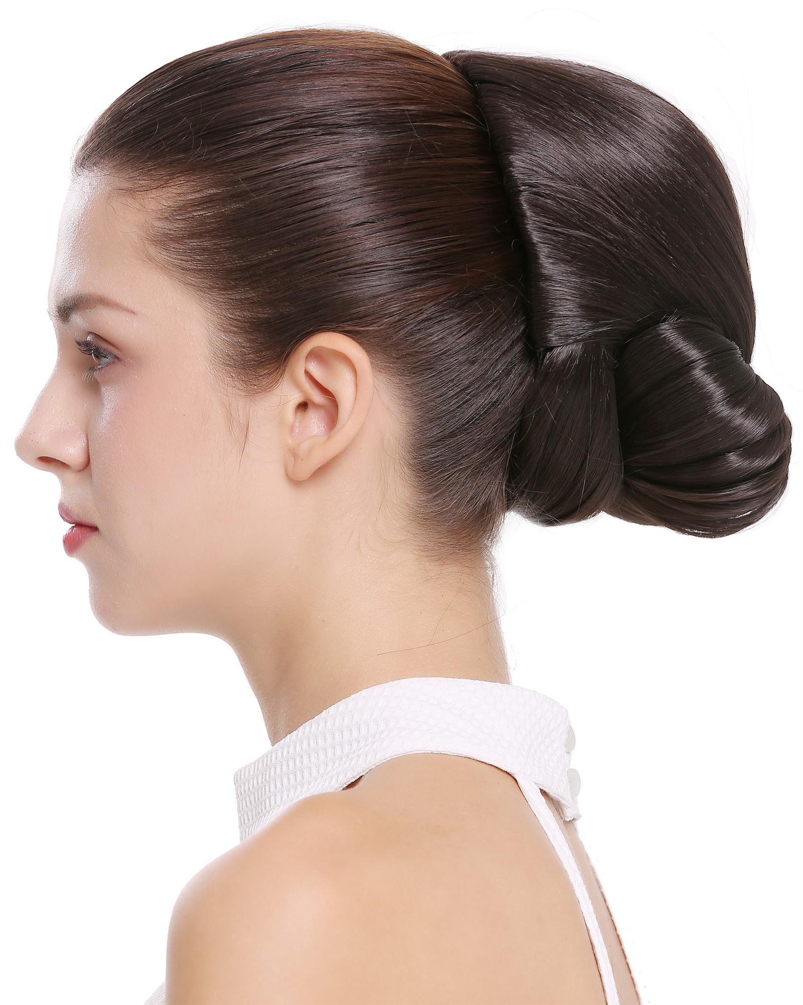 Dutt Haarknoten Groß Oma Dunkelbraun N792-4, Ansicht 4, WIG ME UP: Ihr Perücken Online Shop glatter Dutt Haarteil Dunkelbraun