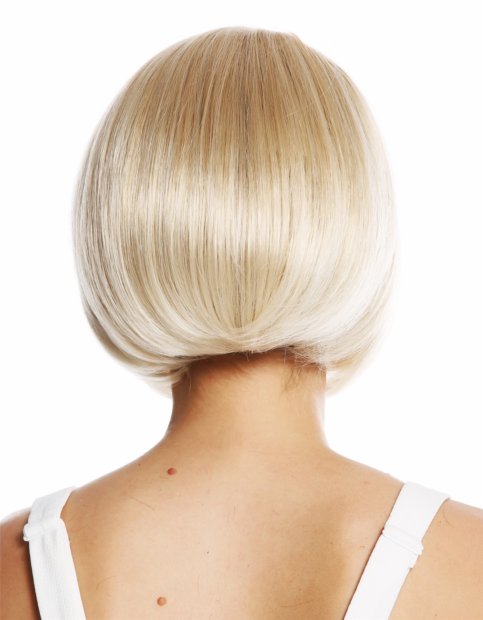 hochwertige Qualitätsperücken, Perücke kurz Bob Scheitel Goldblond Platinblond Mix VK-29-24BT613, Ansicht 4, WIG ME UP: Ihr Perücken Online Shop glatte Tressen-Perücke mit Kopfhaut-Imitat Blond-Mix kurze Haare für Damen