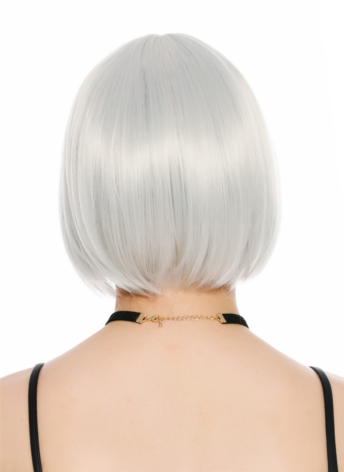 Damenperücke kurz Bob Pony glatt Grau Silbergrau SZL0751-DHTSilvergrey